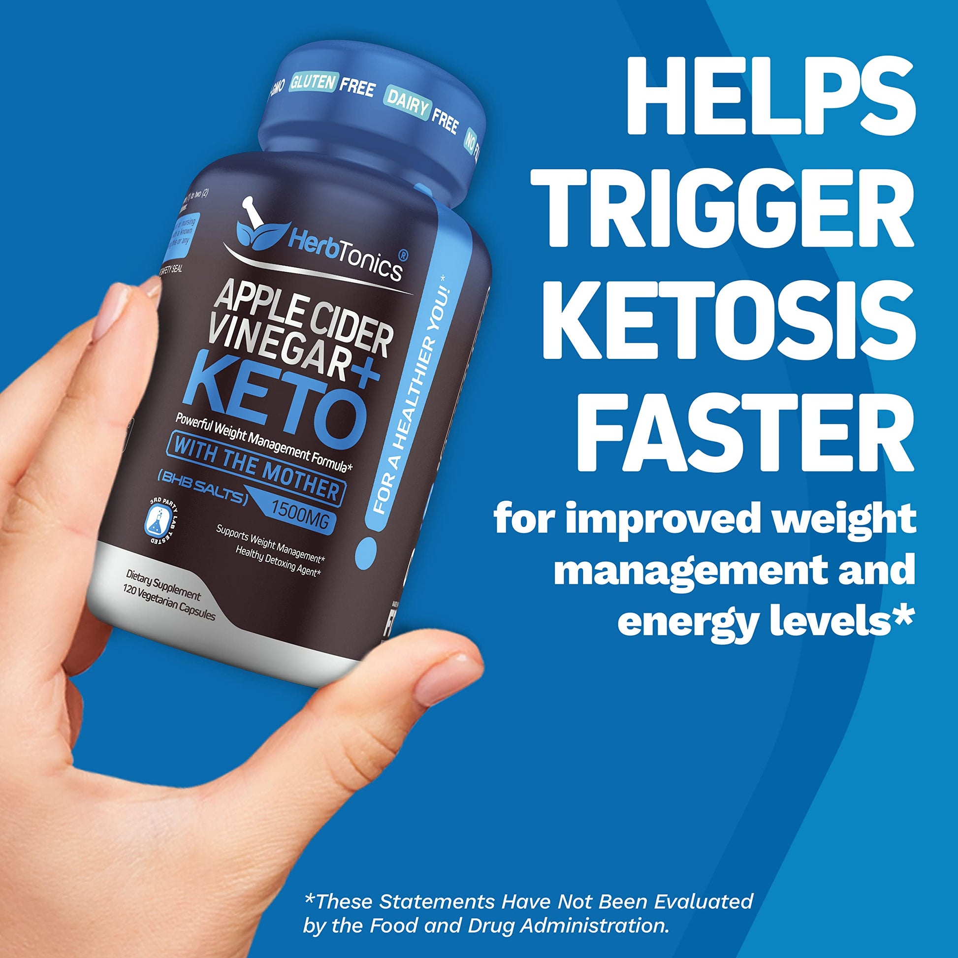 Herbtonics Apple Cider Vinegar Capsules Plus Keto BHB | Fat Burner & Weight Loss Supplement Herbtonics buy supplements canada