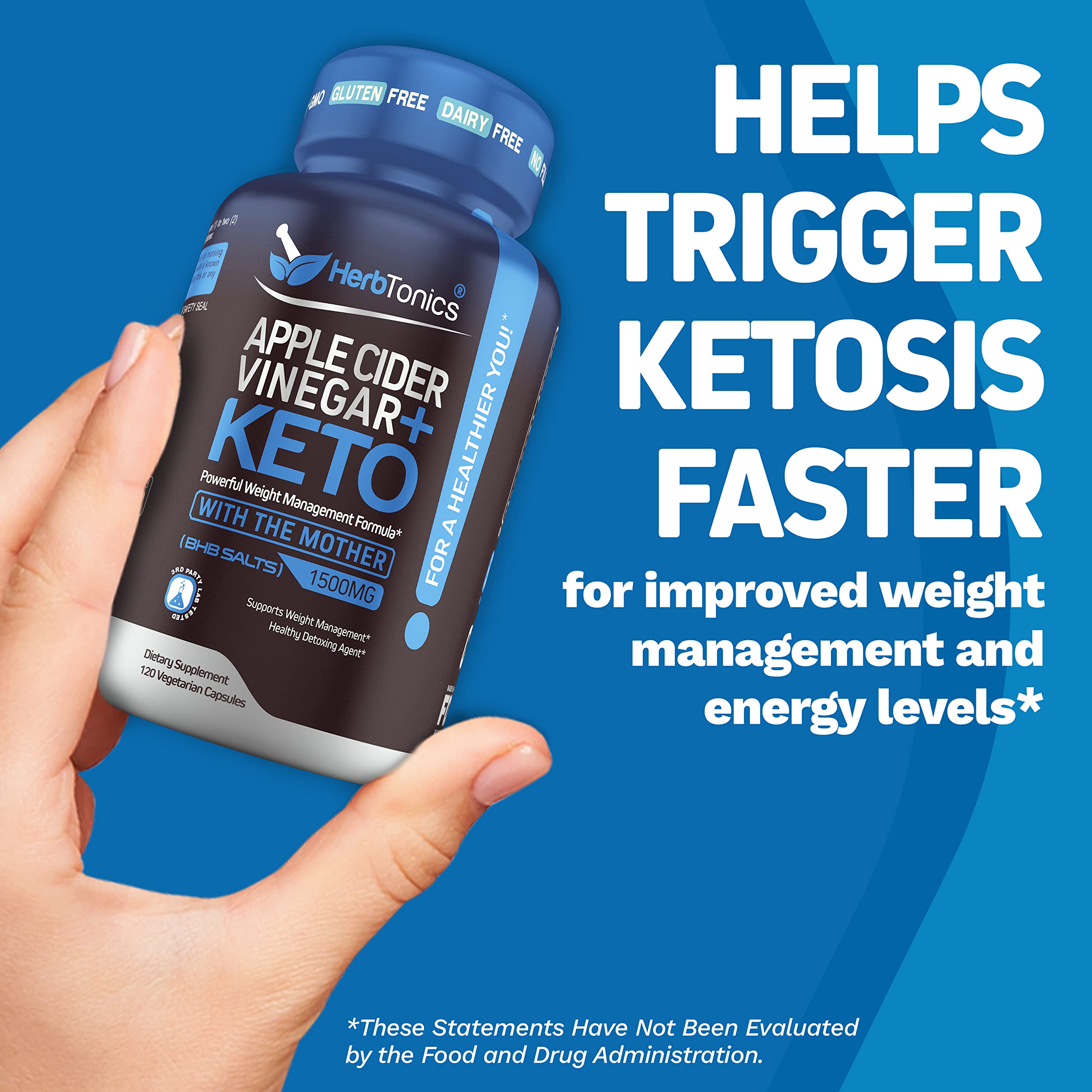Herbtonics Apple Cider Vinegar Capsules Plus Keto BHB | Fat Burner & Weight Loss Supplement Herbtonics buy supplements canada