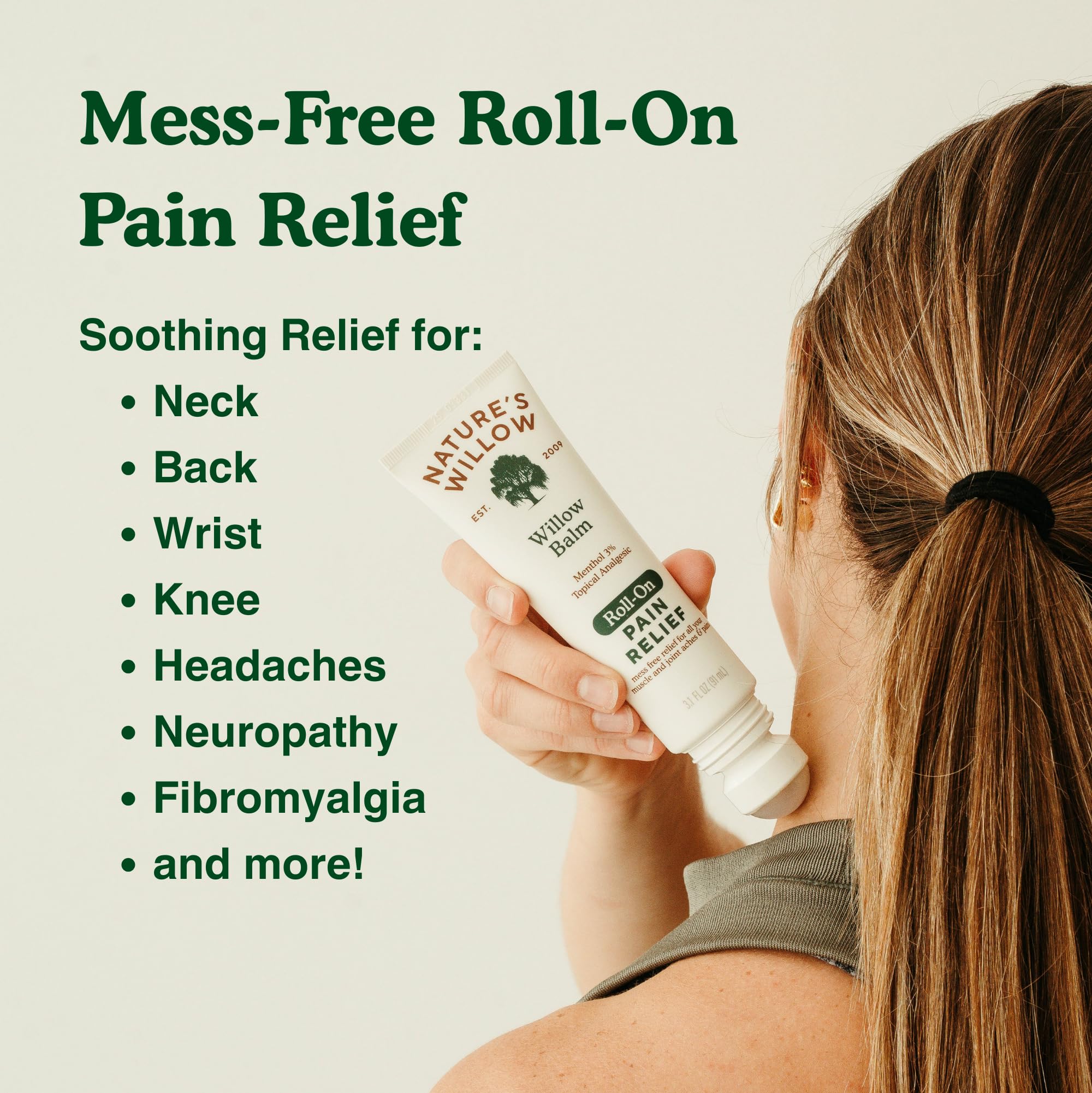 NEW Nature's Willow ROLL-ON Pain Relief | Fast-Acting, No-Mess Relief for Back, Neck, Knees & Joints | Willow Bark & Menthol | Clean, Fresh Scent | No Dyes or Artificial Fragrance | 3.1 fl oz | 3-Pack Nature's Willow buy supplements canada