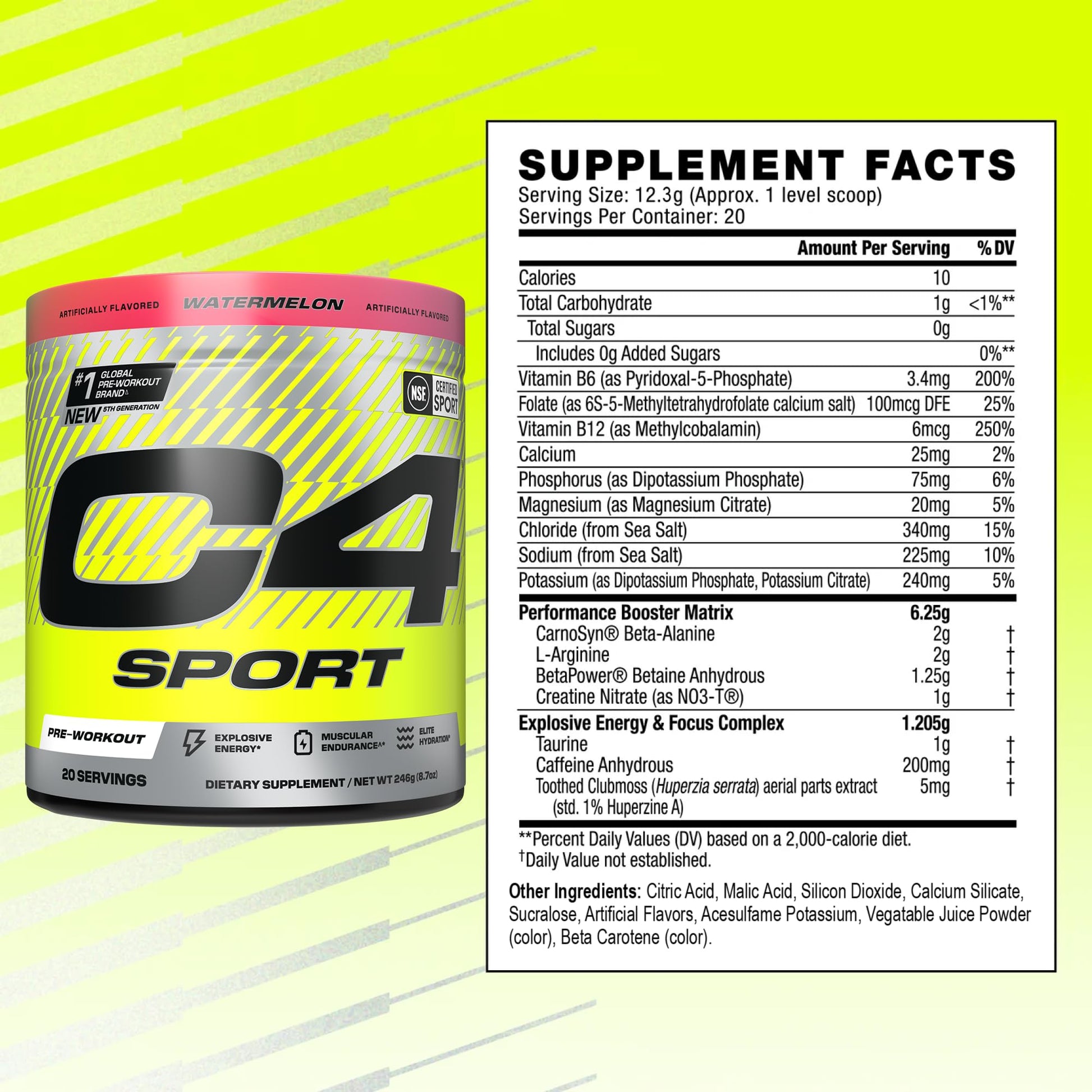 Cellucor C4 Sport Pre Workout Powder - NSF Certified for Sport - Elite Hydration - 200mg Caffeine + Creatine + Beta-Alanine C4 buy supplements canada