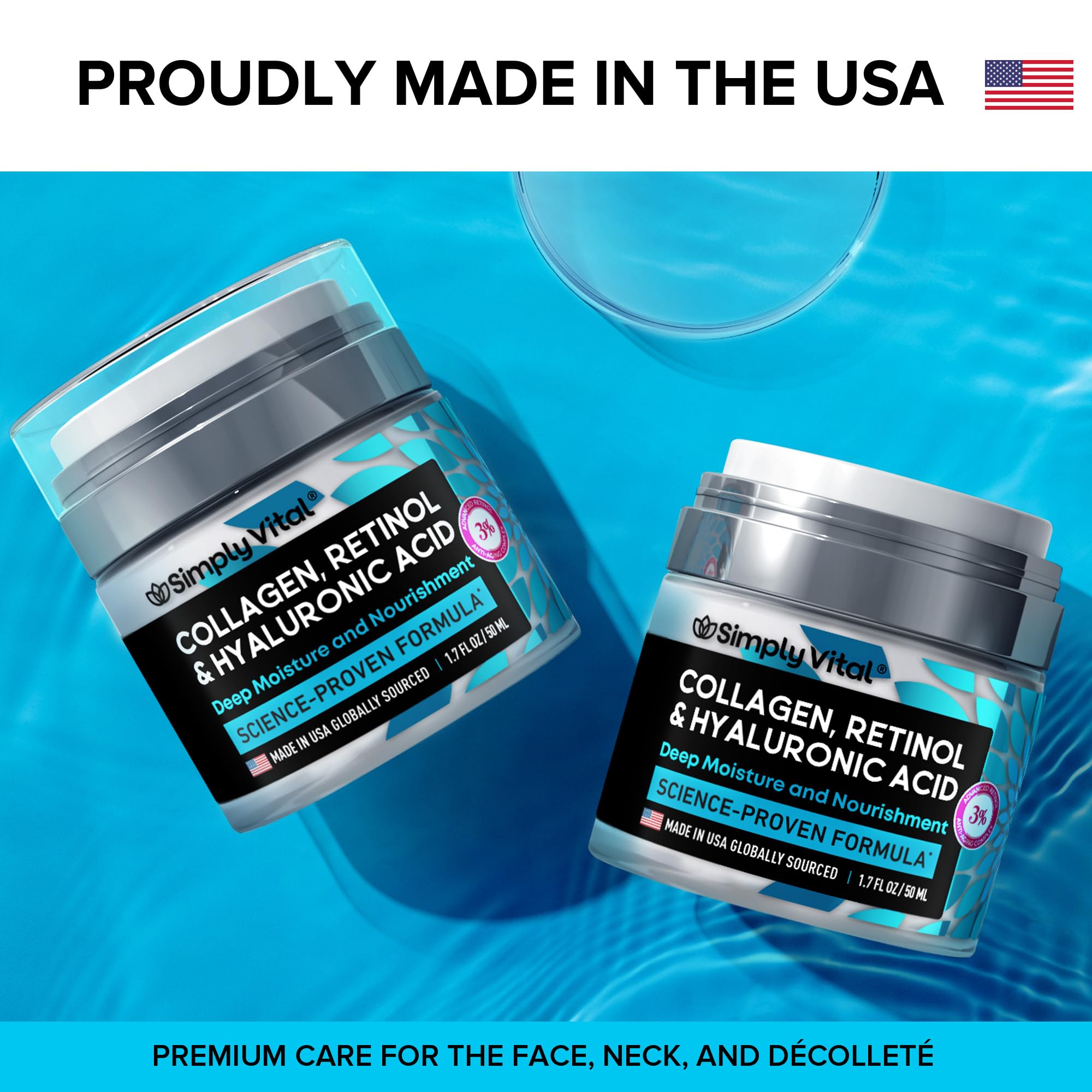 Anti-Aging Face Moisturizer with Retinol, Collagen & Hyaluronic Acid - Made in USA SimplyVital buy supplements canada