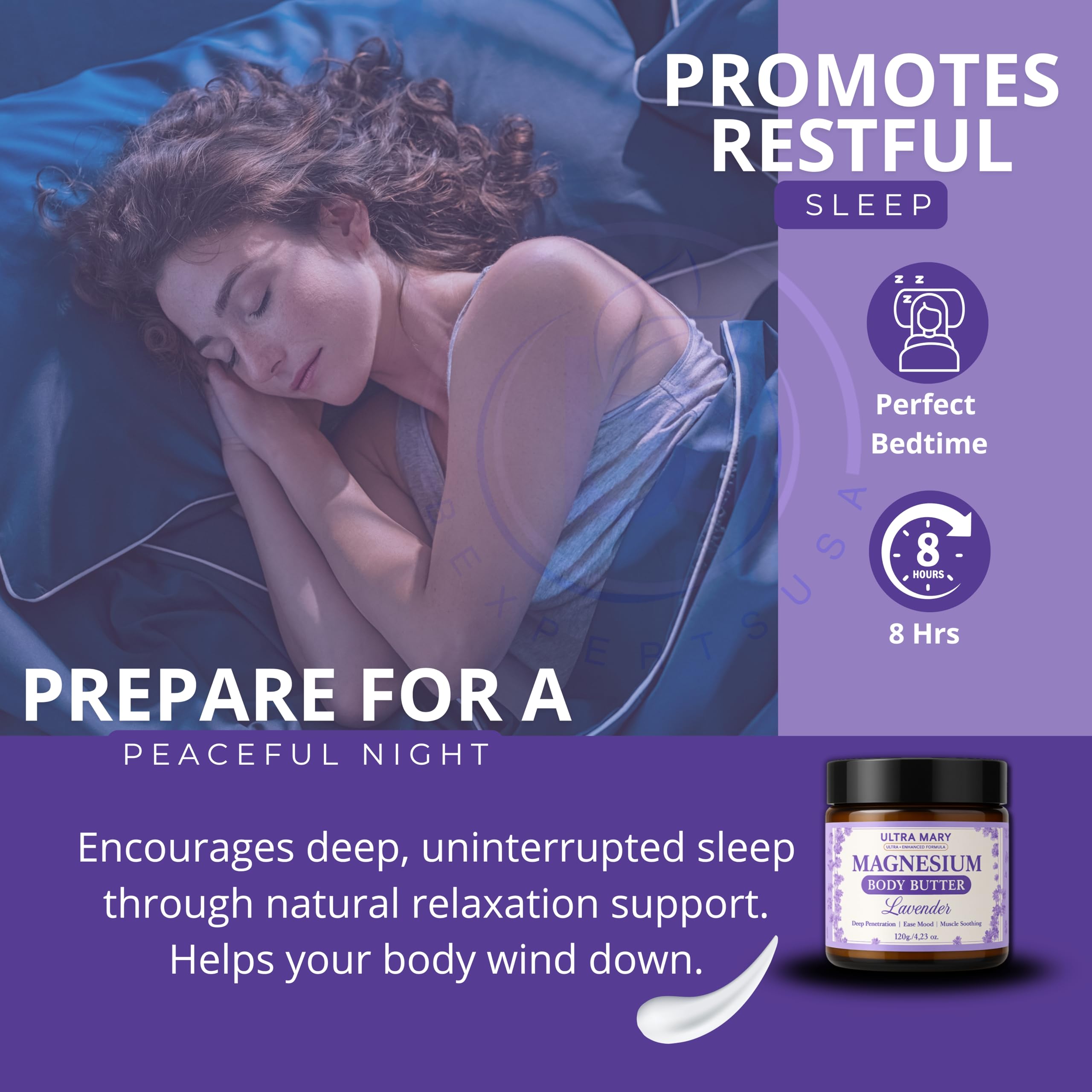 Nighttime Magnesium Cream for Pain, Nerve & Leg Cramps - Magnesium Body Butter for Sleep with Shea Butter, Jojoba Oil, Coconut Extract & Dandelion - Lavender Magnesium Lotion for Kids - 4.23oz ULTRA MARY buy supplements canada