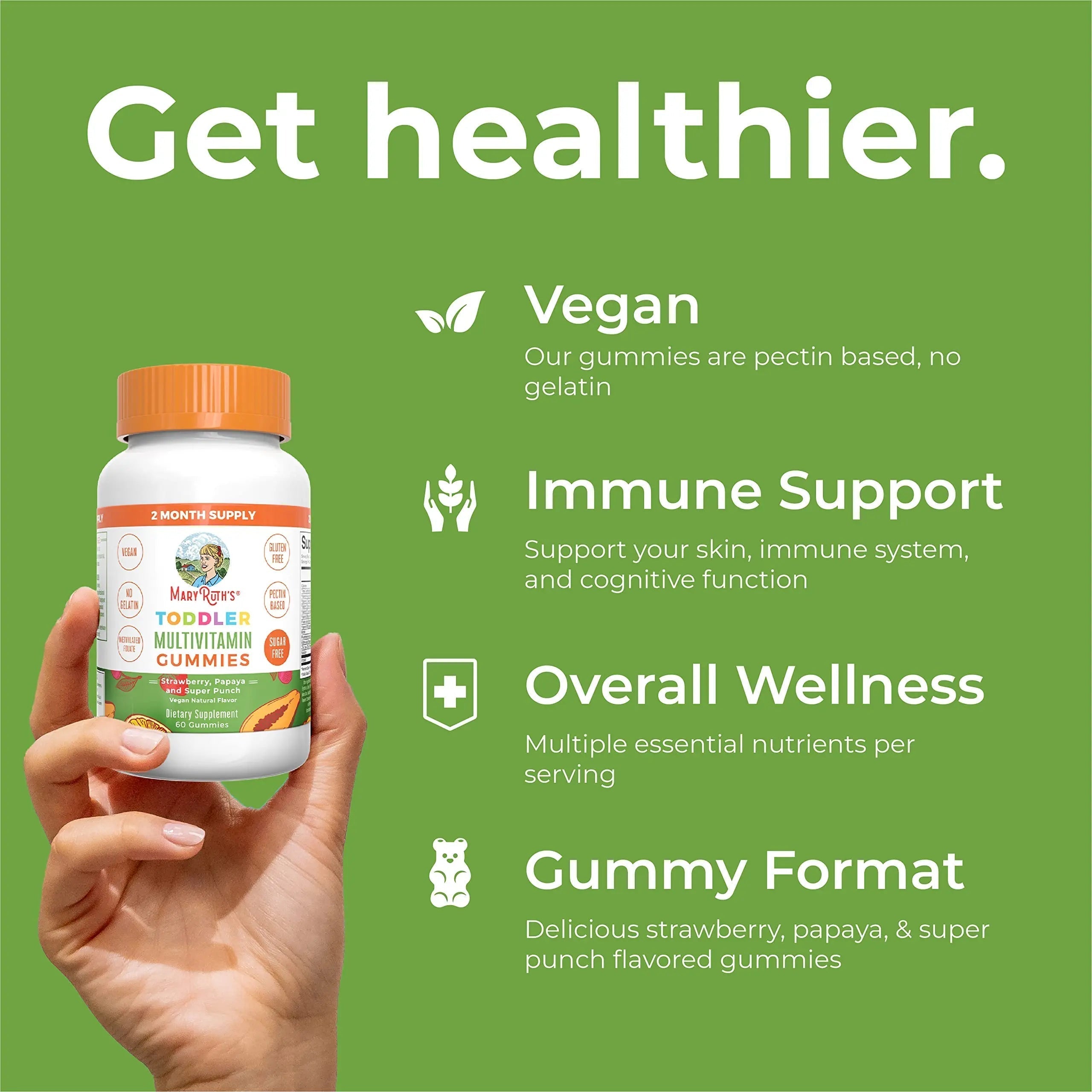 MaryRuth Organics Sugar Free Vitamin Gummies for Kids Age 2 | 2 Month Supply Multivitamin with Vitamin C, D3, Zinc | 1 Gummy Per Day | Toddler Vitamins MaryRuth Organics buy supplements canada
