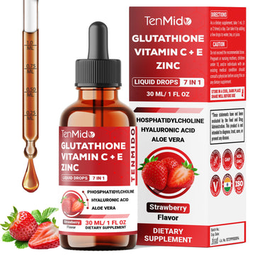 Tenmido Liposomal Glutathione Supplement - 7in1 Liquid Drops with Zinc, Vitamin C, Vitamin E, Phosphatidylcholine, Hyaluronic Acid, and Aloe Vera - Vegan, Non-GMO - 30ml 1 Fl Oz Tenmido buy supplements canada
