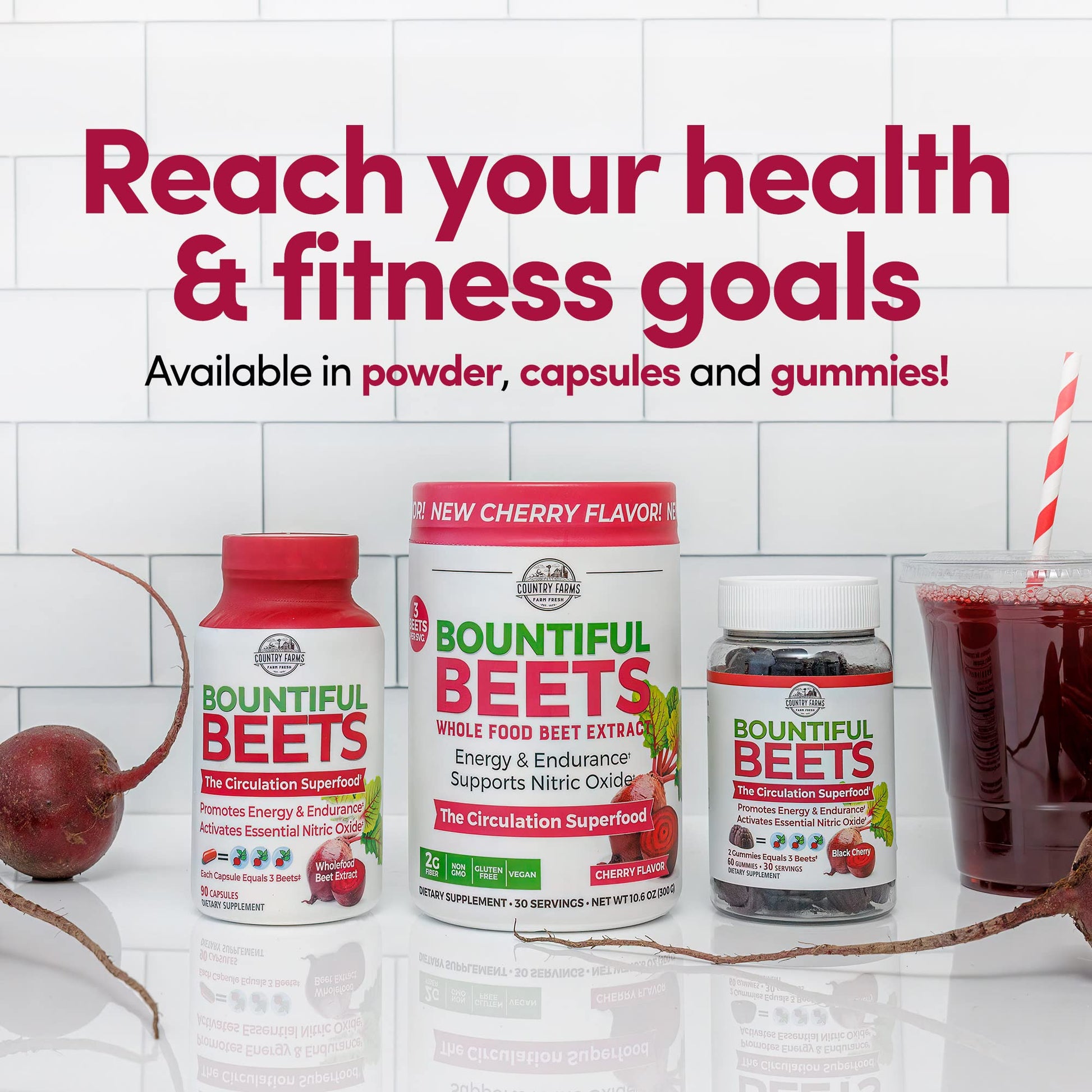 Country Farms Bountiful Beets, Wholefood Beet Extract Superfood, Helps Support Healthy Circulation and Promote Energy Country Farms buy supplements canada