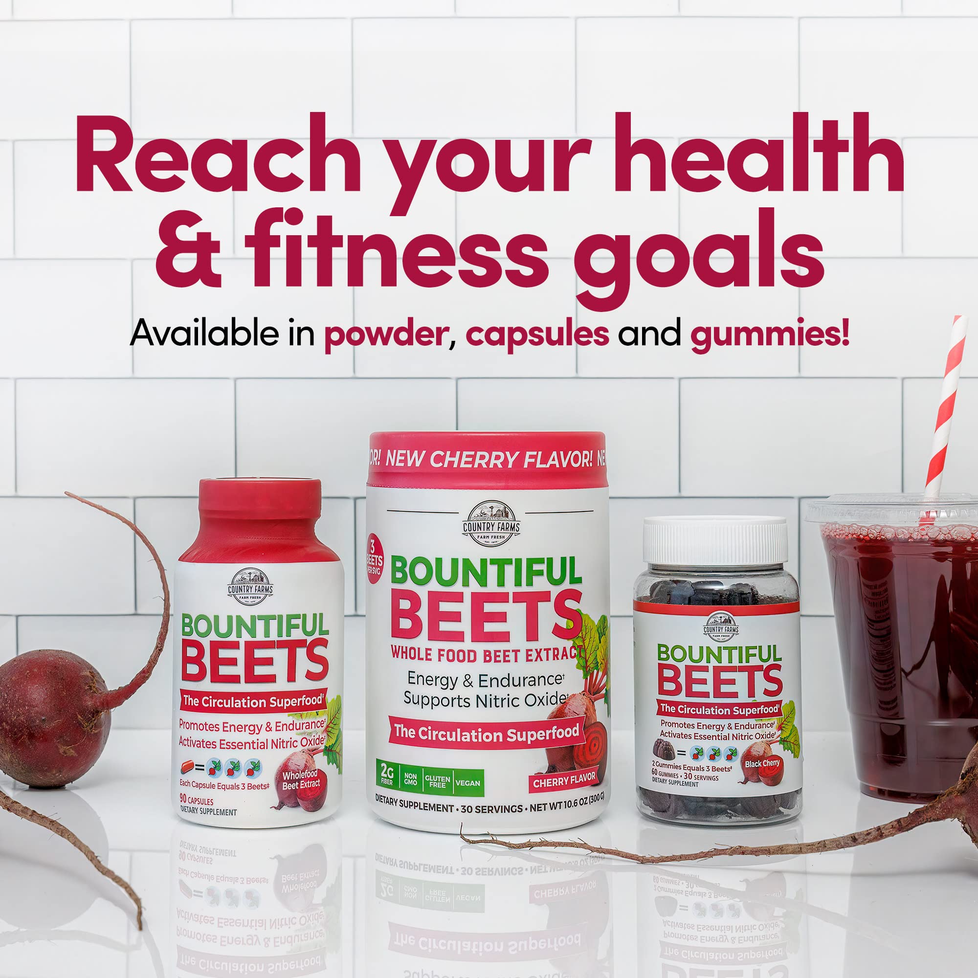 Country Farms Bountiful Beets, Wholefood Beet Extract Superfood, Helps Support Healthy Circulation and Promote Energy Country Farms buy supplements canada