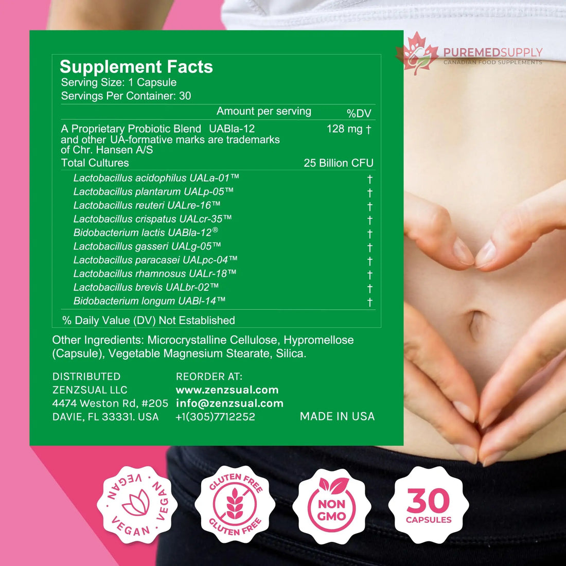 ZENZSUAL Zenbiotic Probiotics Support for Women – 25 Billion CFU, Vaginal Health & pH Balance Support, Odor & Yeast Control, Gut & Digestive Health, Urinary Comfort, Hormone Balance, 30 Vegan Capsules ZENZSUAL buy supplements canada