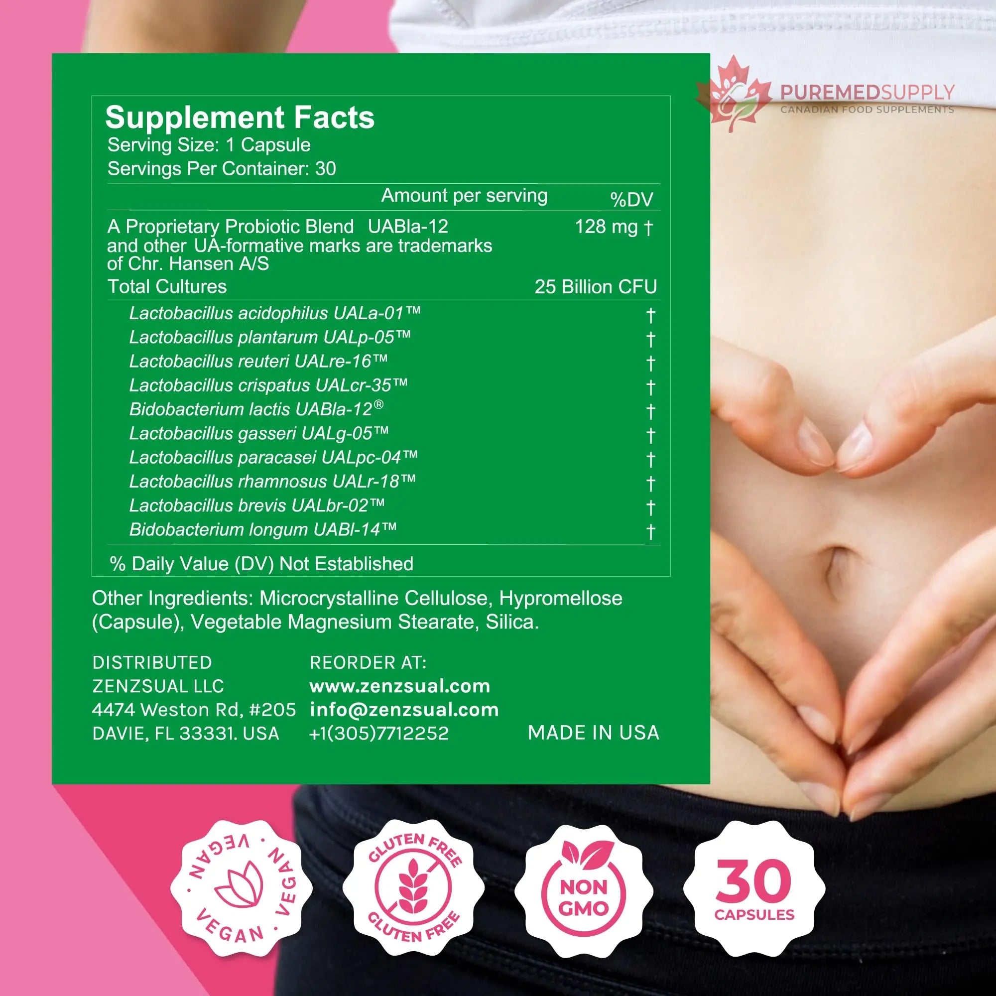 ZENZSUAL Zenbiotic Probiotics Support for Women – 25 Billion CFU, Vaginal Health & pH Balance Support, Odor & Yeast Control, Gut & Digestive Health, Urinary Comfort, Hormone Balance, 30 Vegan Capsules ZENZSUAL buy supplements canada