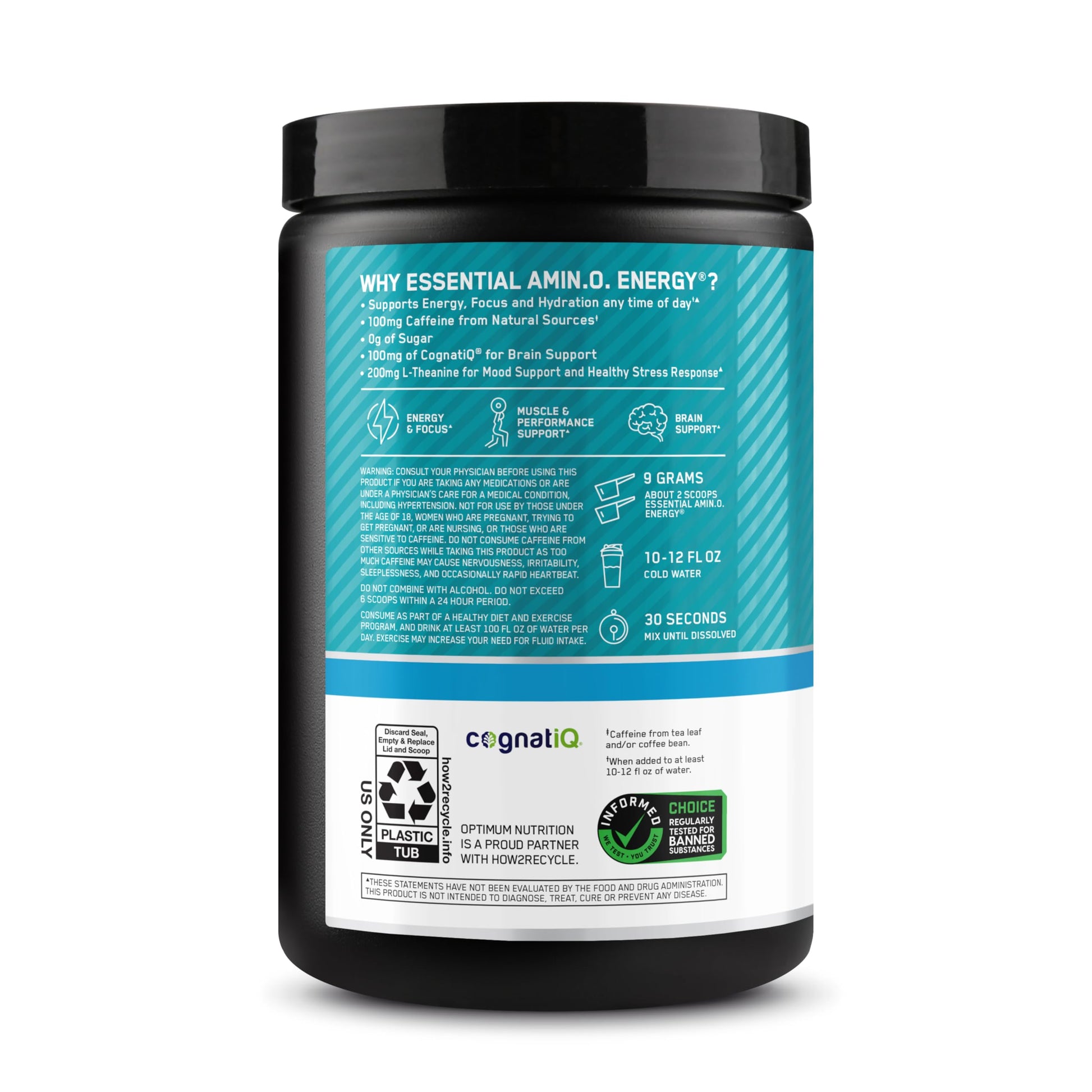 Optimum Nutrition Amino Energy Powder Plus Focus, with BCAA, Electrolytes, and Caffeine, Tropical Lemonade, 30 Servings (Packaging May Vary) Optimum Nutrition buy supplements canada
