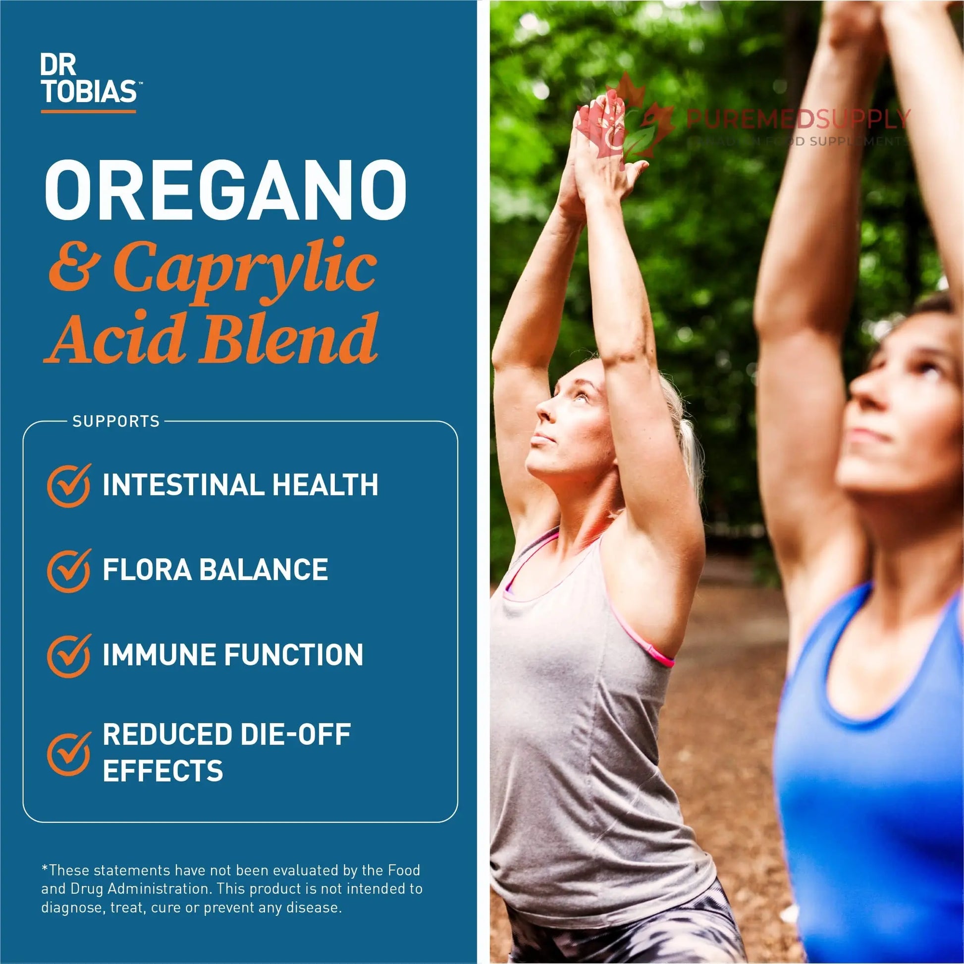 Dr. Tobias Lung Health and Oregano & Caprylic Acid Blend, Supports Lung Cleanse & Detox, Intestinal Health, Immune Support with Prebiotics & Herbs for Women & Men Dr. Tobias buy supplements canada