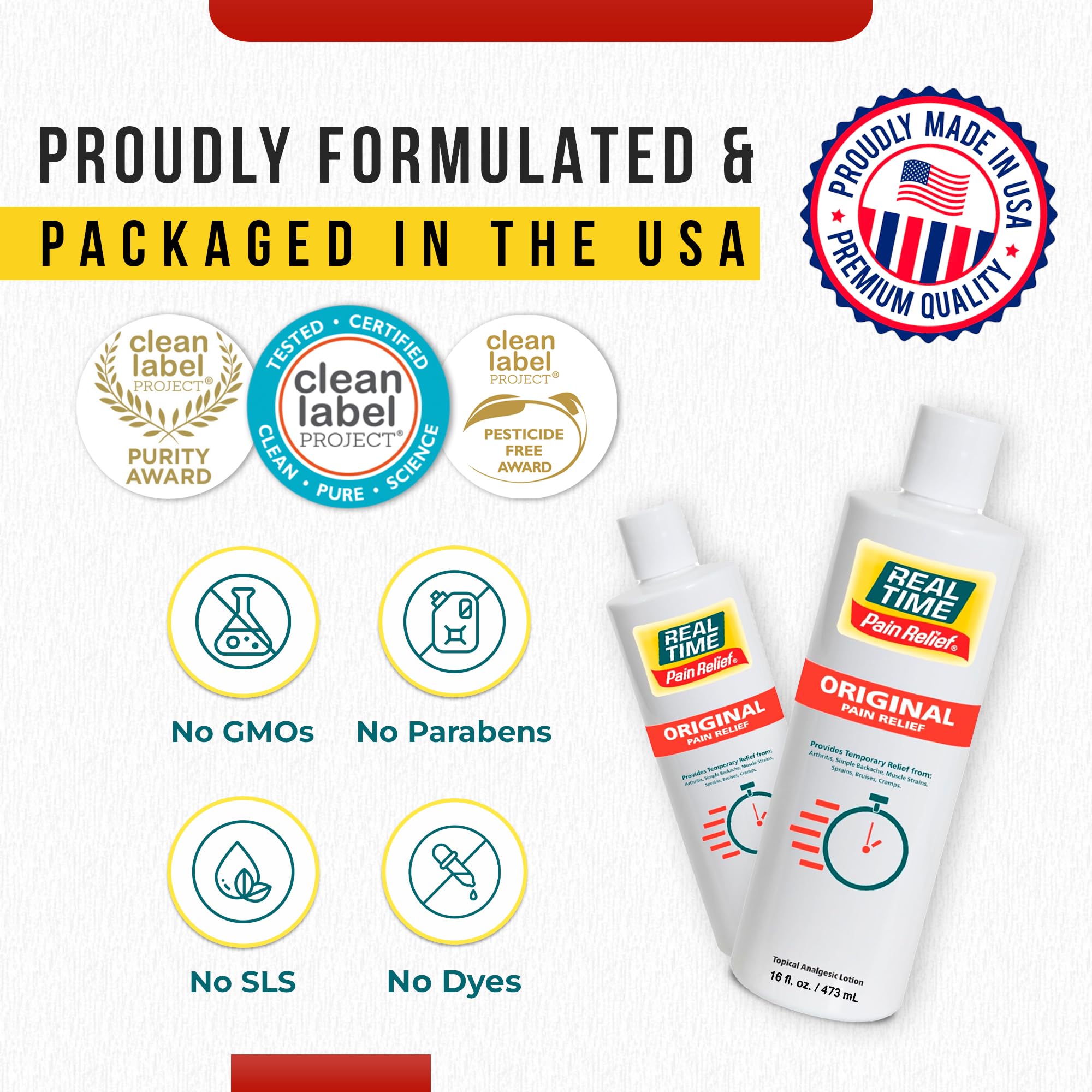 Real Time Pain Relief Cream 16oz Bottle | 17 Natural Ingredients: 1.25% Menthol, Arnica & MSM | Muscle Strain & Joint Discomfort Relief for Arthritis, Cramps, Sprains, Bruises, Hands, Back & Knee Pain Real Time Pain Relief buy supplements canada