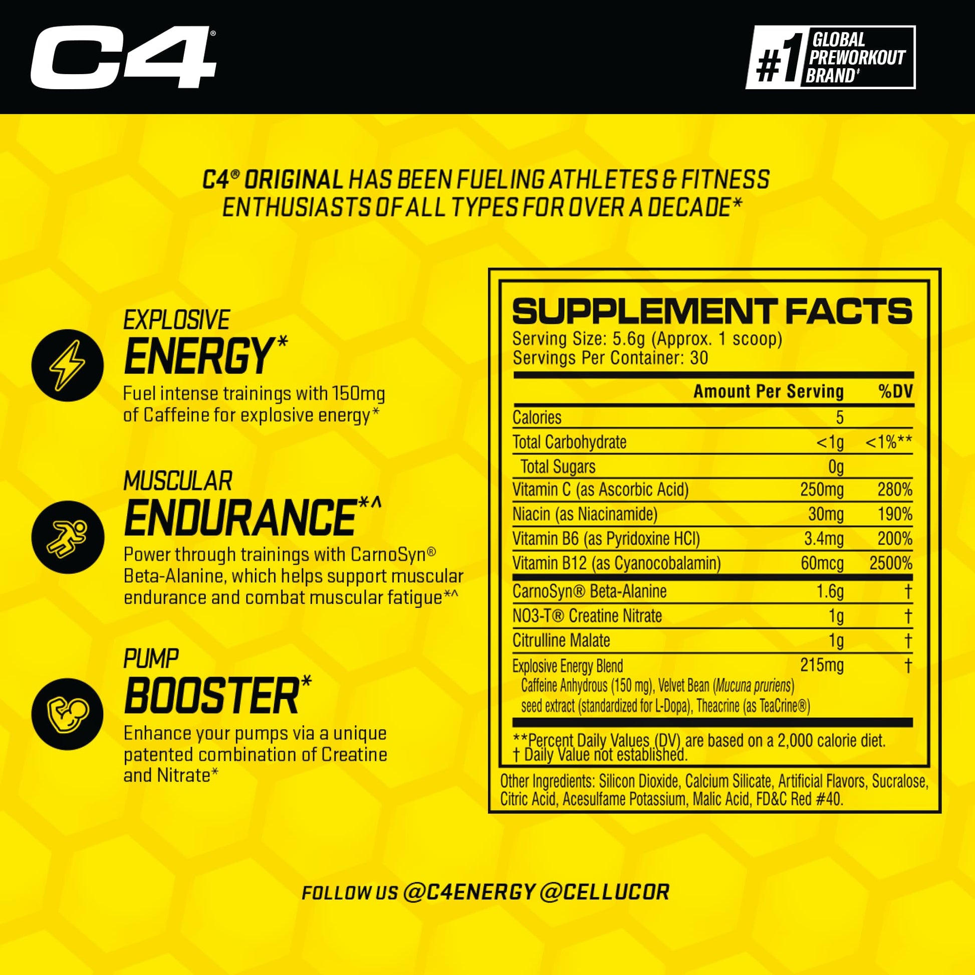 Cellucor C4 Original Pre Workout Powder Watermelon Sugar Free Preworkout Energy Cellucor buy supplements canada