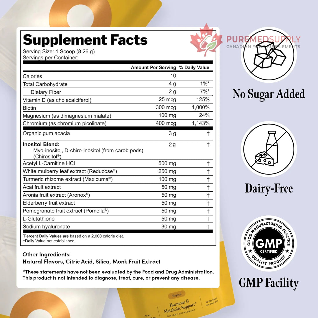 Ovii Metabolic Support for Women – Reducose® White Mulberry with Myo-Inositol & D-Chiro Inositol 40:1 Blend – Daily Wellness, Metabolic Balance & Appetite Control Supplement – 30 Servings, Tropical Ovii buy supplements canada