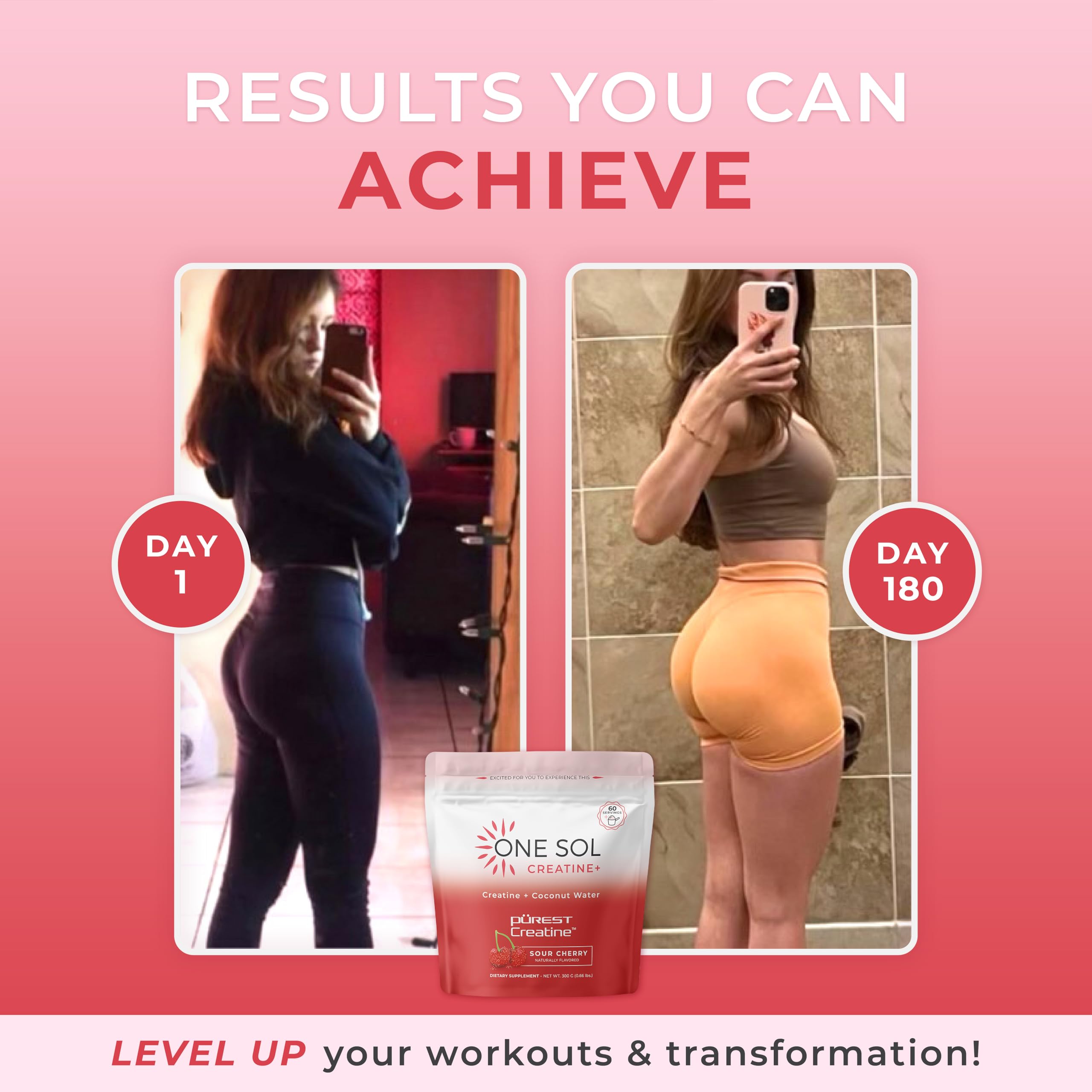 One Sol Creatine for Women, All Natural Women's Creatine Powder w Pure Creatine & Coconut Water, Increase Lean Muscle Mass, Reduce Recovery Time, Promote Brain & Bone Health (Sour Cherry, 60 Servings) One Sol buy supplements canada