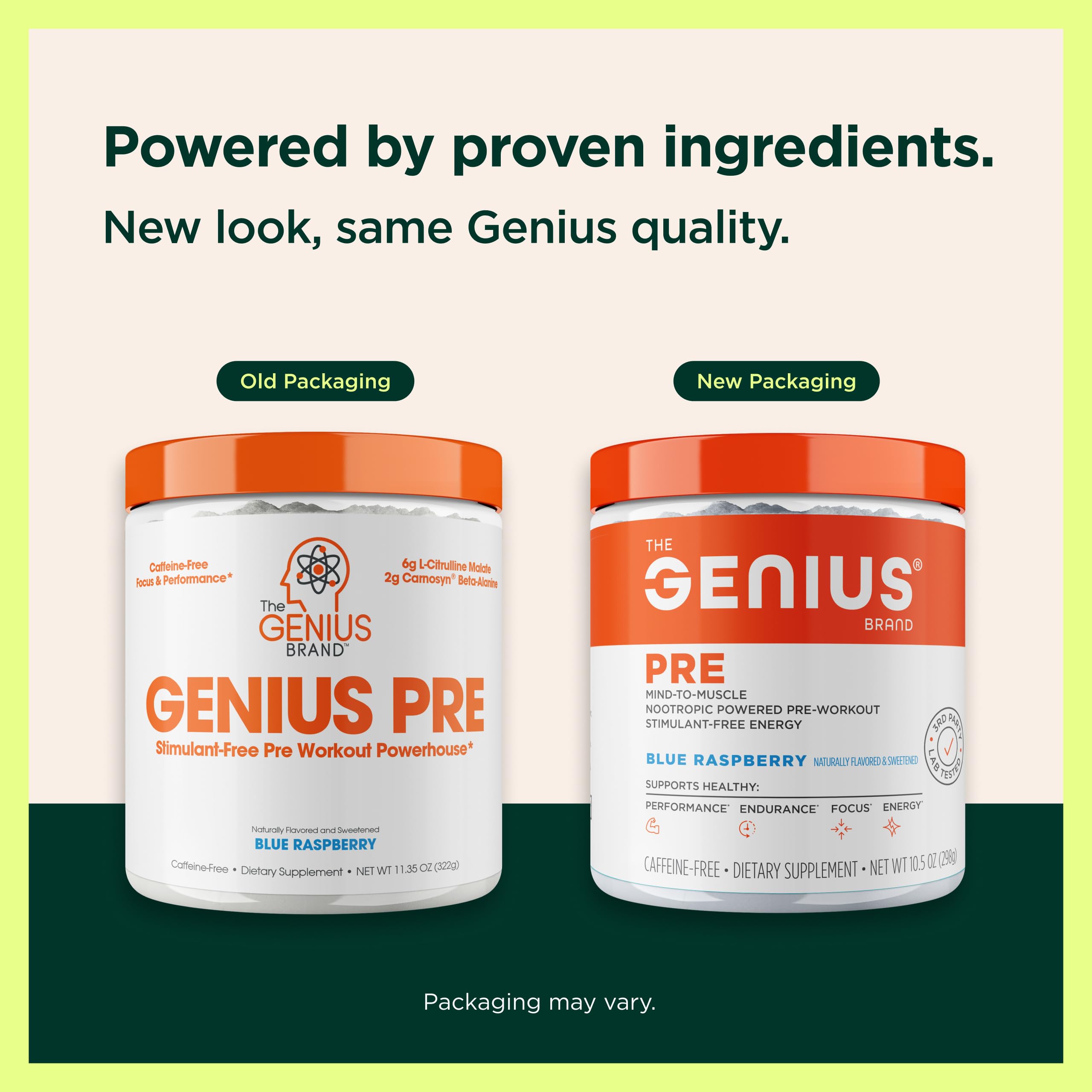 The Genius Brand Genius Pre - Clean Pre-Workout Powder for Energy, Focus & Fitness Support - No Artificial Flavors, Preservatives, or Proprietary Blends - Non-GMO - 20 Servings - Blue Raspberry The Genius Brand buy supplements canada