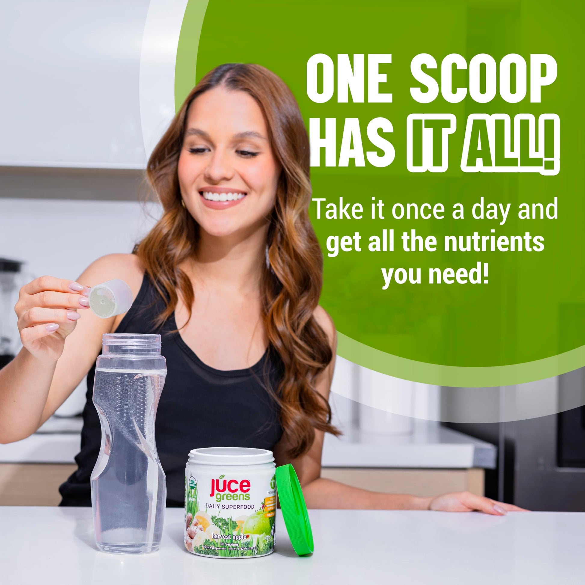 Terra Kai Organics JUCE Green Superfood Powder, Organic Fruits and Veggies Supplement W/ 77 Superfoods Plus Prebiotic Probiotic Blend, Harvest Apple Flavor - 20 Servings (250 g) Terra Kai Organics buy supplements canada
