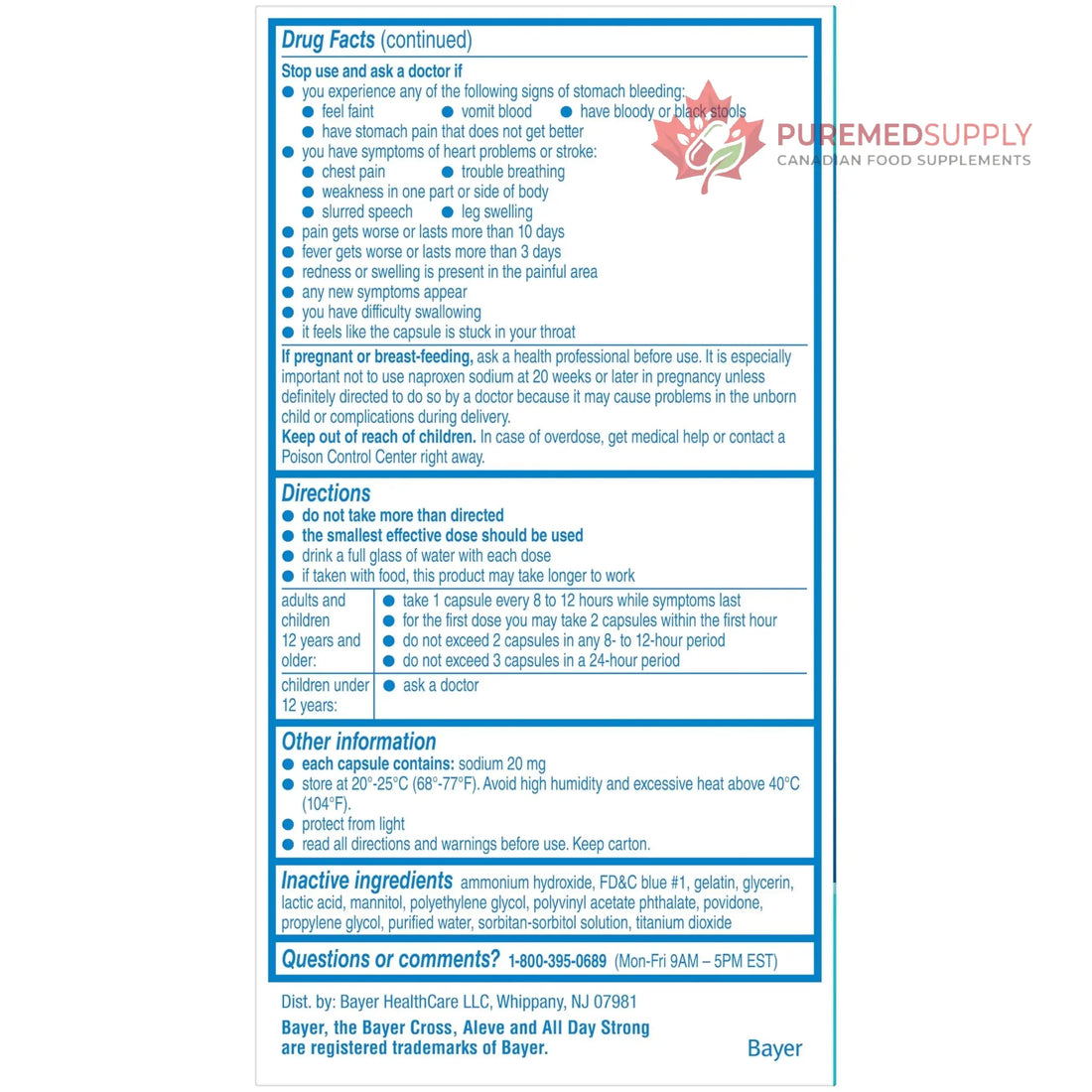 Aleve Liquid Capsules, Naproxen Sodium Capsules 220 mg (NSAID), Pain Reliever/Fever Reducer, Fast Pain Relief, 120 Count Aleve buy supplements canada