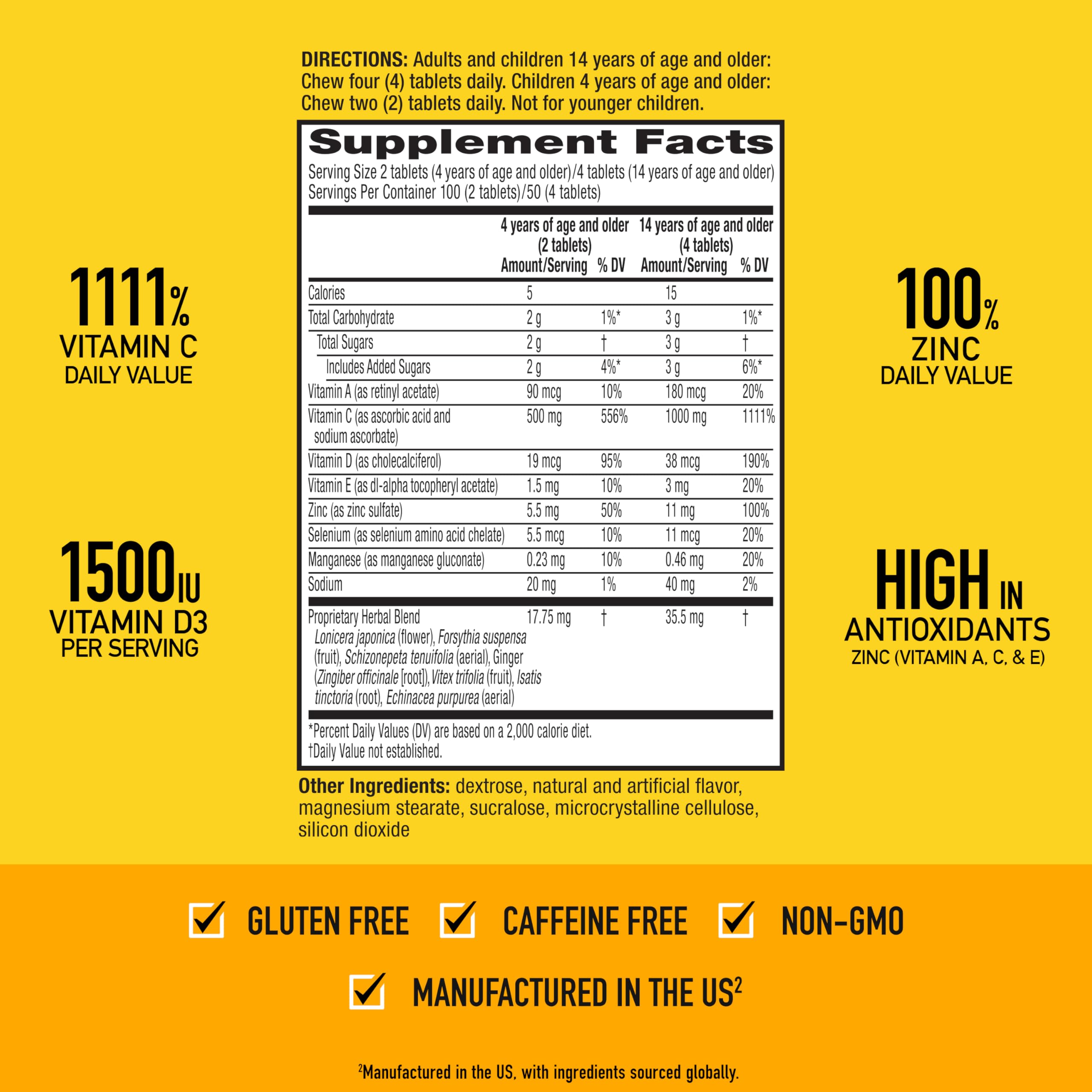 Airborne Vitamin C 1000mg (per Serving) - Citrus Chewable Tablets (116 Count in a Bottle), Gluten-Free Immune Support Supplement, with Vitamins A C E, Zinc, Selenium Airborne buy supplements canada