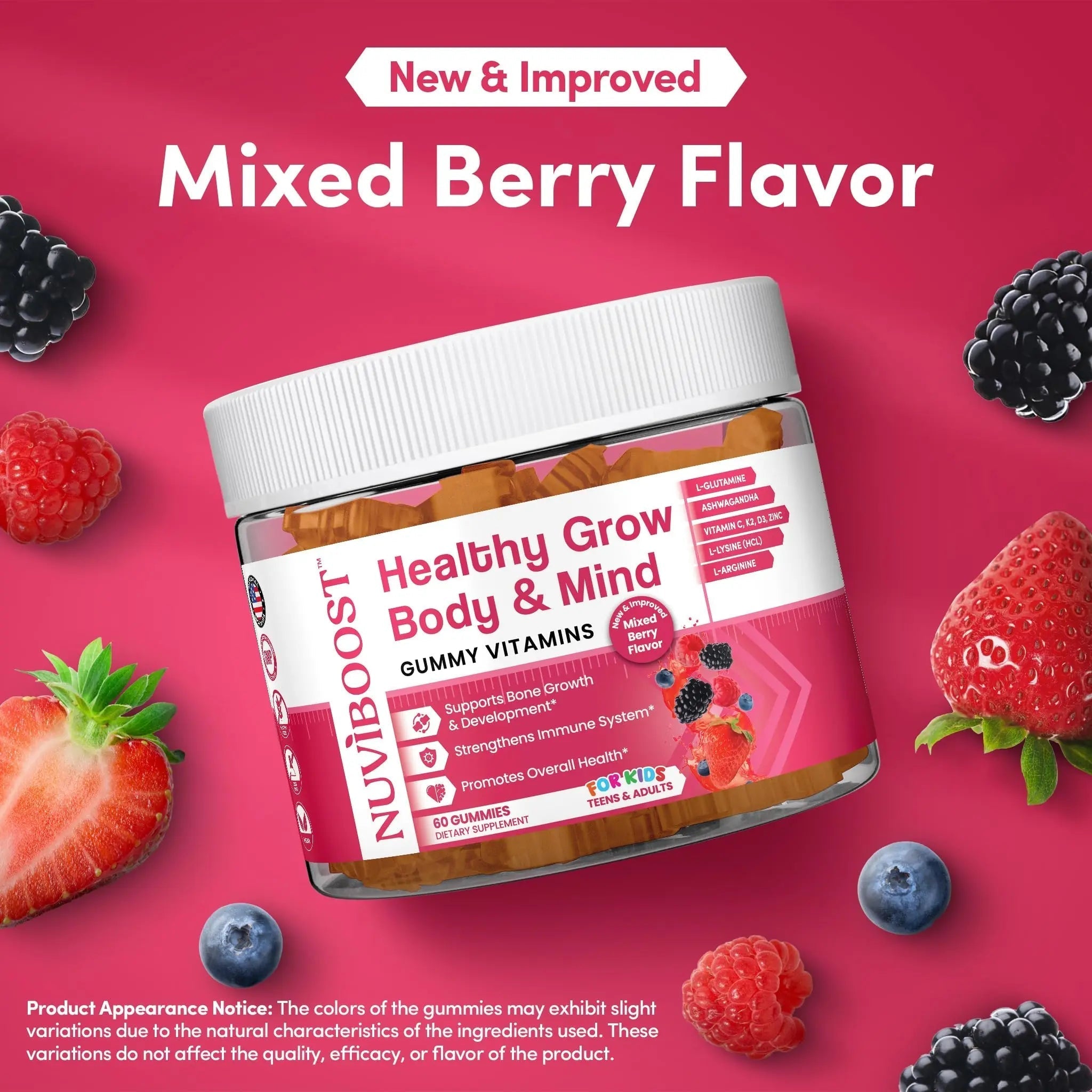 NUVIBOOST Healthy Grow Height Growth Gummies Rich in Calcium, Vitamins C, D3, K2, L-Arginine, Ashwagandha, and Others NUVIBOOST buy supplements canada