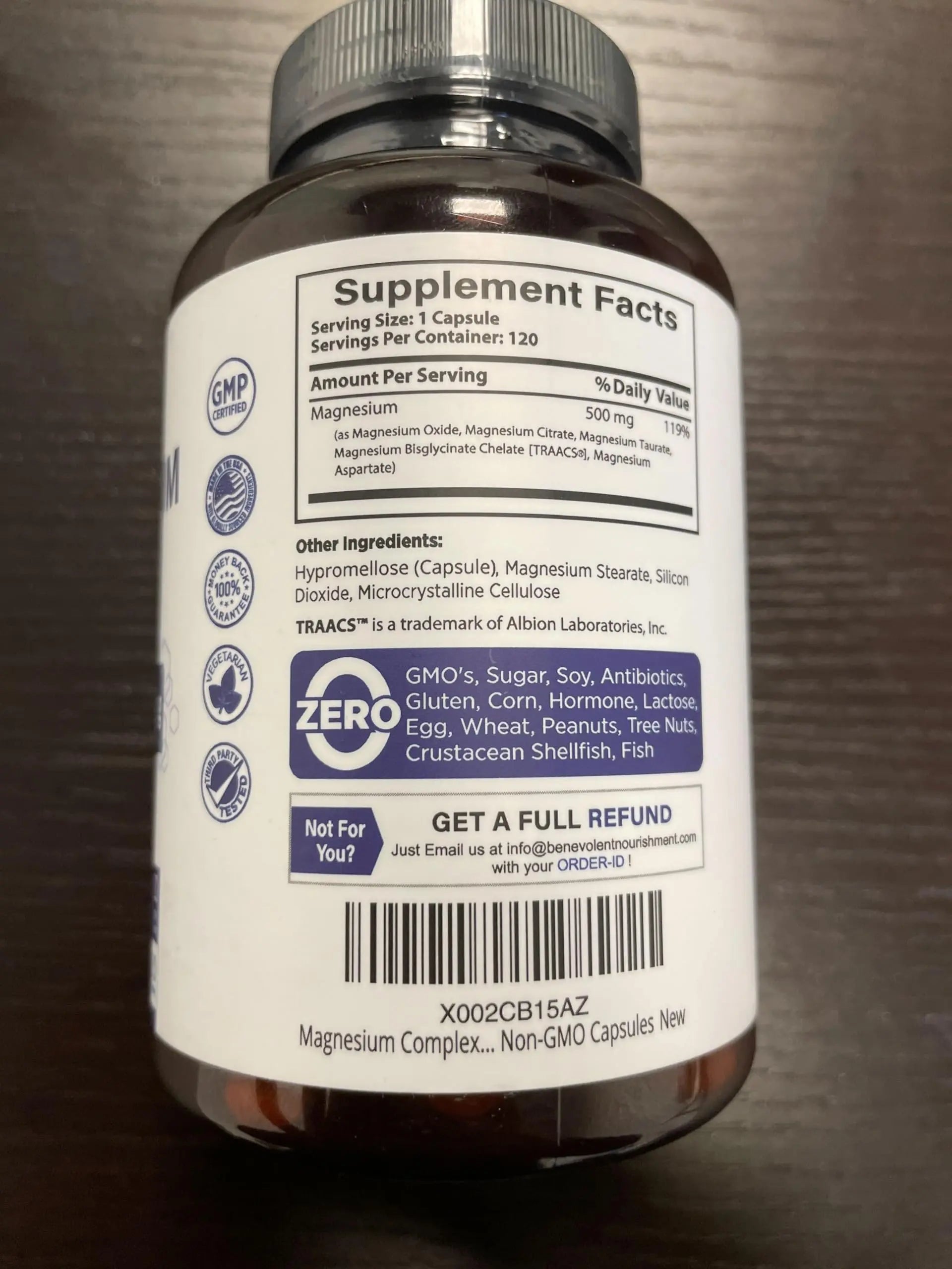 Magnesium Complex Supplement, 4 Month Supply of 500mg 5-in-1 Bisglycinate, Oxide, Taurate, Aspartate, Citrate, Max Absorption Magnesium Supplement for Calm, Sleep & Leg Cramps, 120 Capsule Benevolent Nourishment buy supplements canada