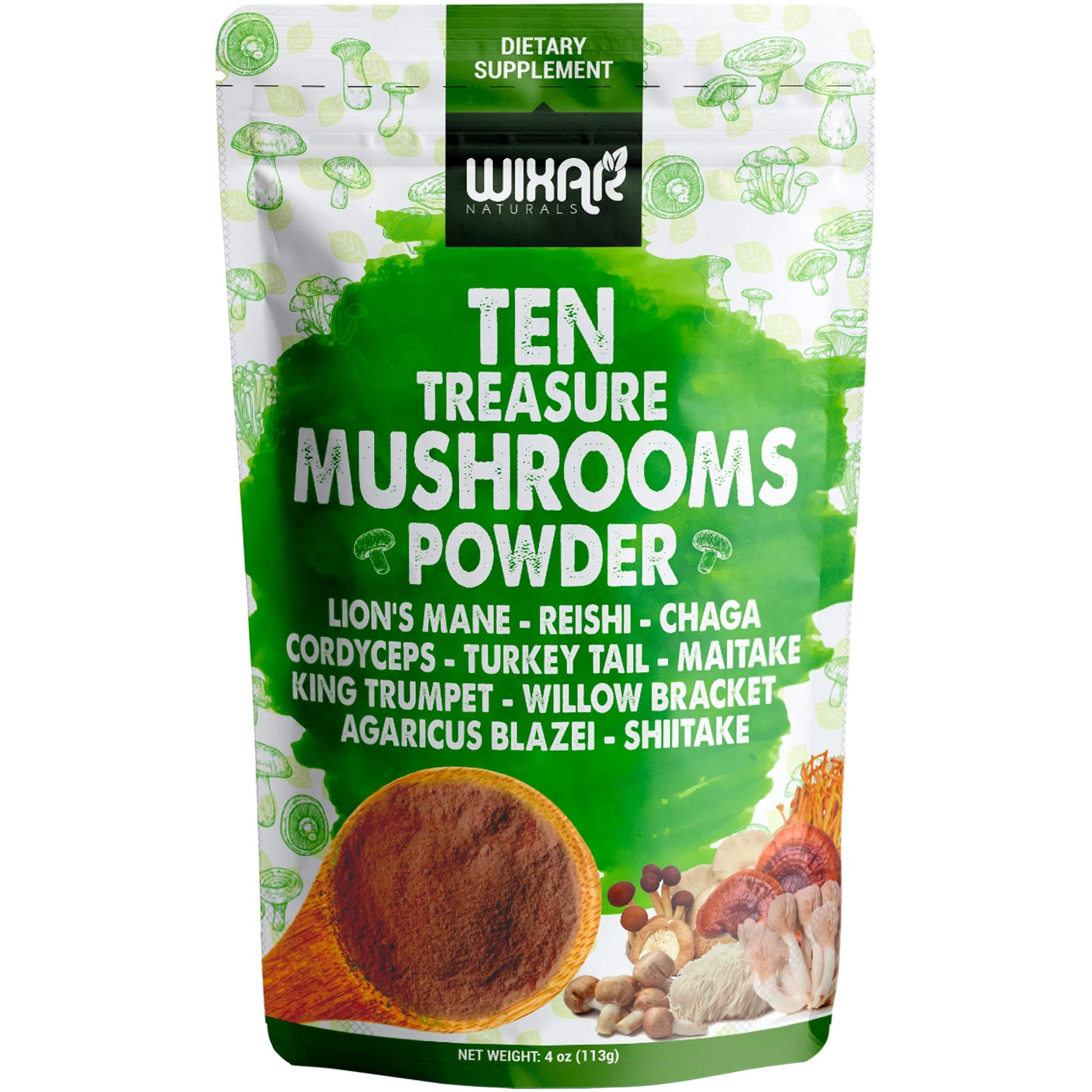 Wixar Mushroom Powder - Ten Treasure Mushrooms Extract Supplement Blend for Coffee WIXAR NATURALS buy supplements canada