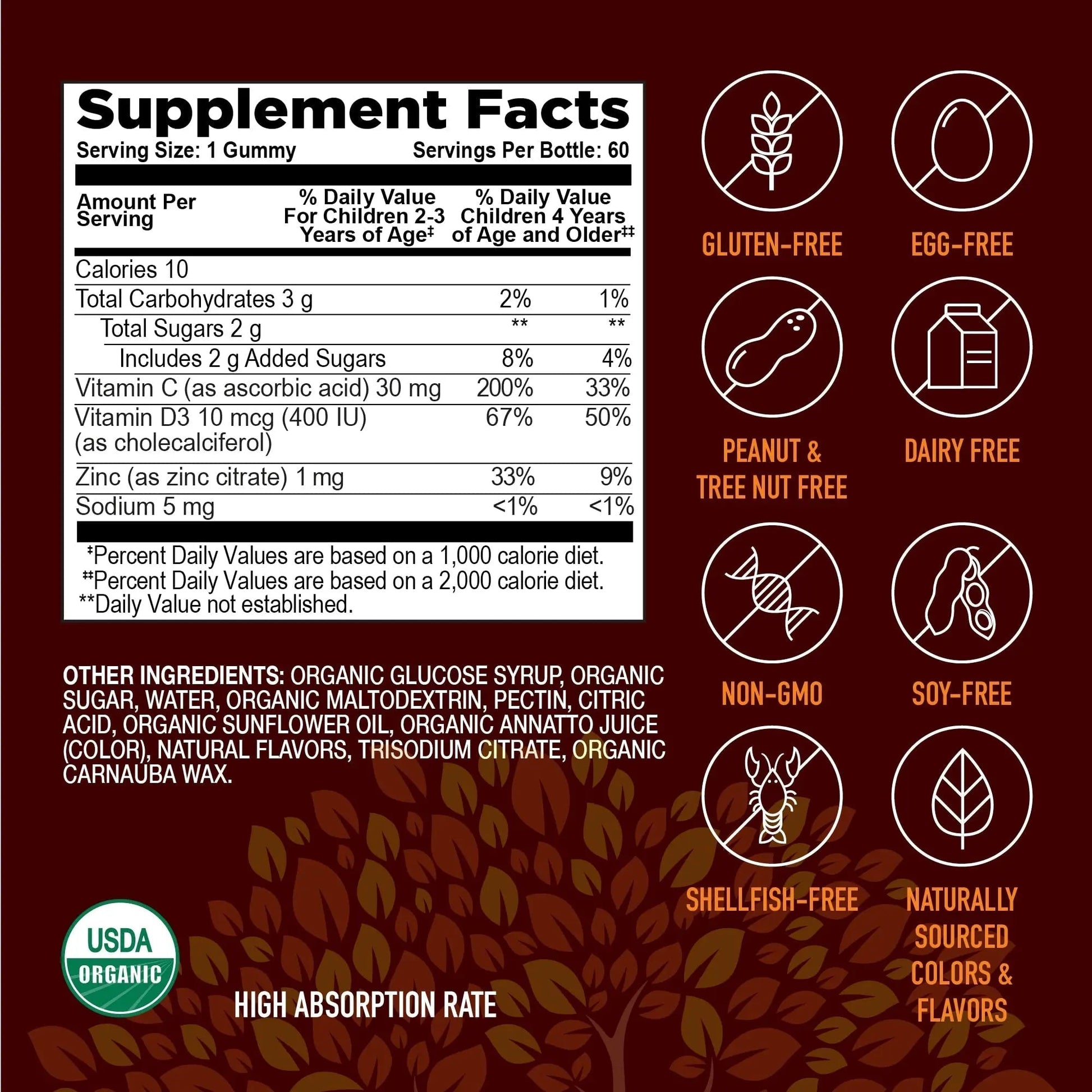 YUM-V'S Kids Strong Earth - Organic Immune Health Gummies with Vitamin C, Vitamin D3 Plus Zinc - Immune System Boost Zinc YUM-V'S buy supplements canada