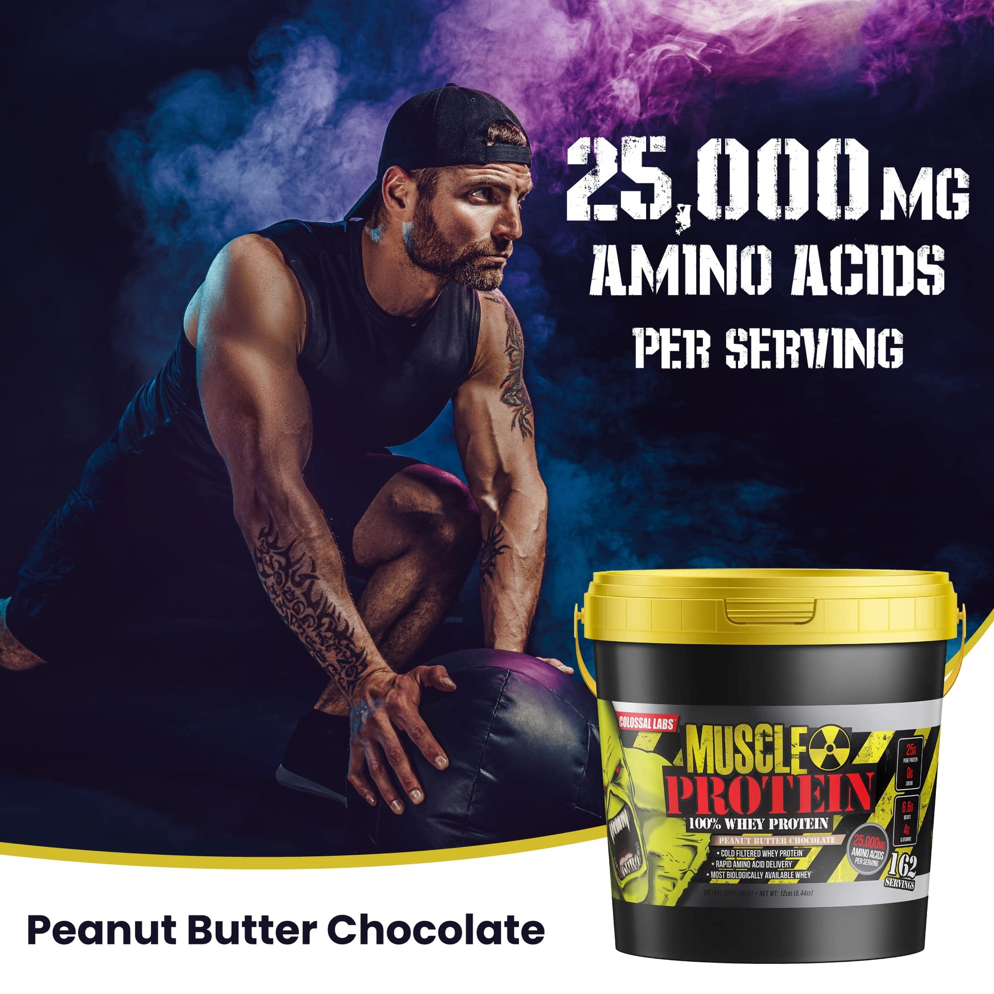 COLOSSAL LABS Muscle Growth Whey Protein [12 lbs/Pack of 1]–Peanut Butter Chocolate COLOSSAL LABS buy supplements canada