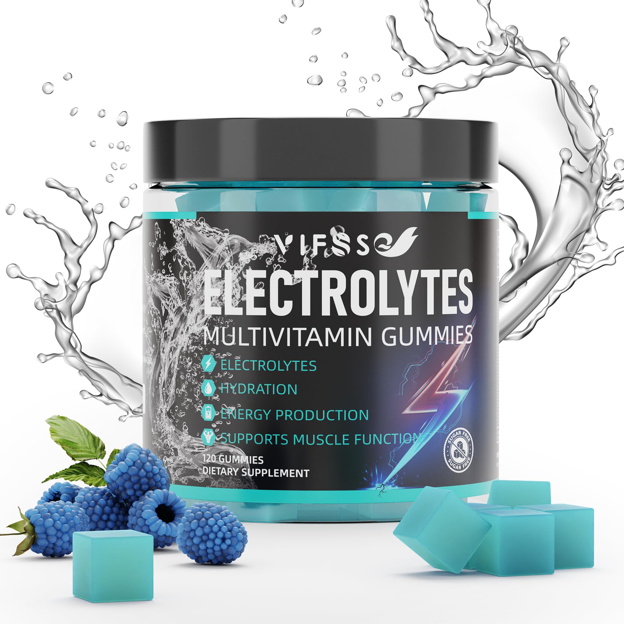 VIFSSG Electrolytes Gummies No Sugar, 120 Chewable Electrolyte Gummies with 6 Electrolytes for Runners and Endurance Sports, Refreshing Blue Raspberry, Hydration Electrolyte Chews, 1 Pack VIFSSG buy supplements canada