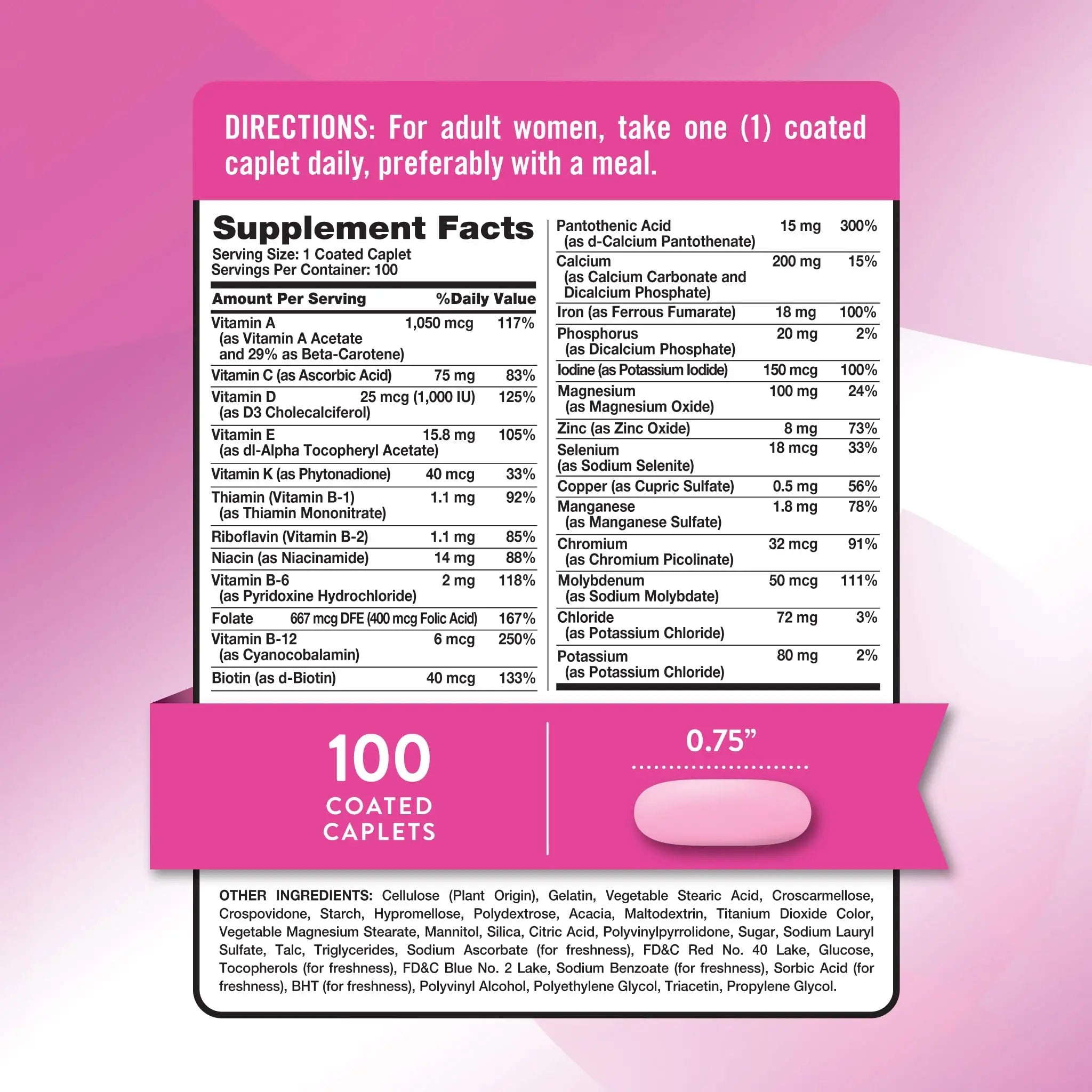 Nature's Truth Multivitamin for Women with Iron | 100 Pills | Non-GMO & Gluten Free Supplement | ABC Complete Nature's Truth buy supplements canada