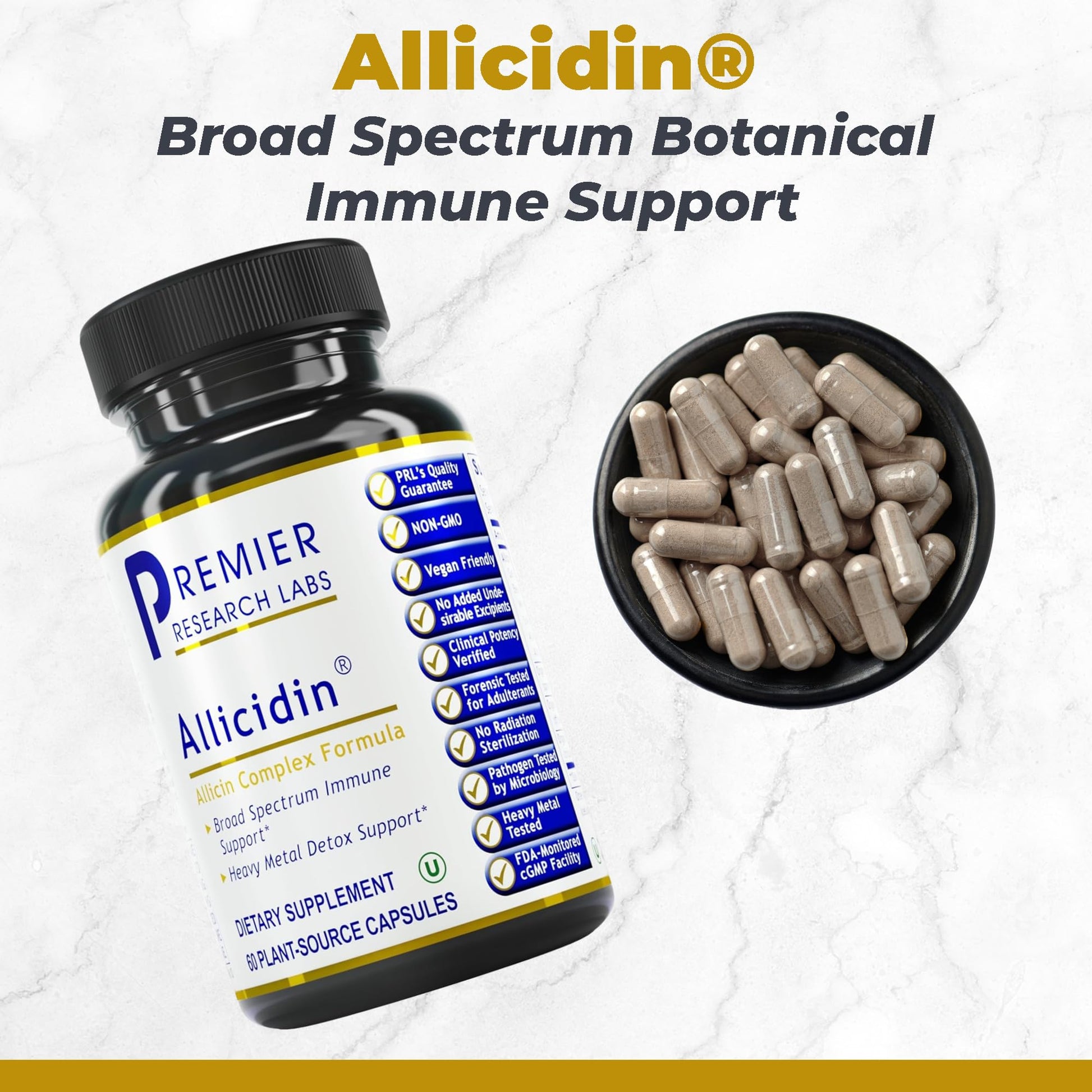 Premier Research Labs Allicidin - Garlic Allicin Supplement, Garlic Supplements, Garlic Pills, Allicin Extract, Garlic Extract, Odorless Garlic Capsules, Immune Support - 60 Vegetarian Capsules Premier Research Labs buy supplements canada