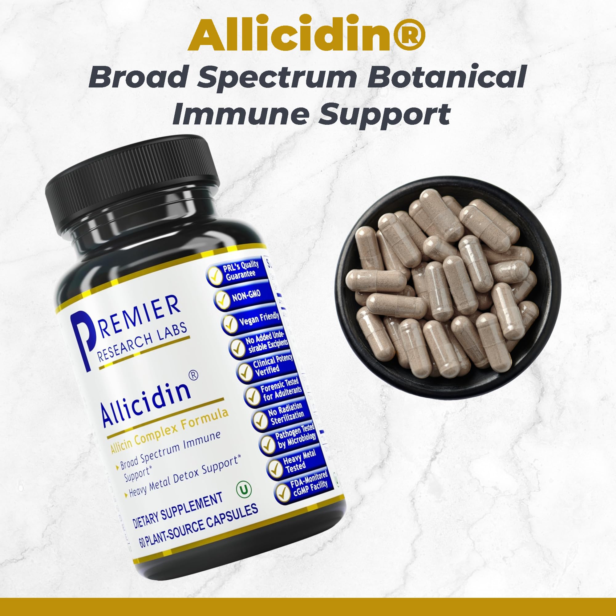 Premier Research Labs Allicidin - Garlic Allicin Supplement, Garlic Supplements, Garlic Pills, Allicin Extract, Garlic Extract, Odorless Garlic Capsules, Immune Support - 60 Vegetarian Capsules Premier Research Labs buy supplements canada