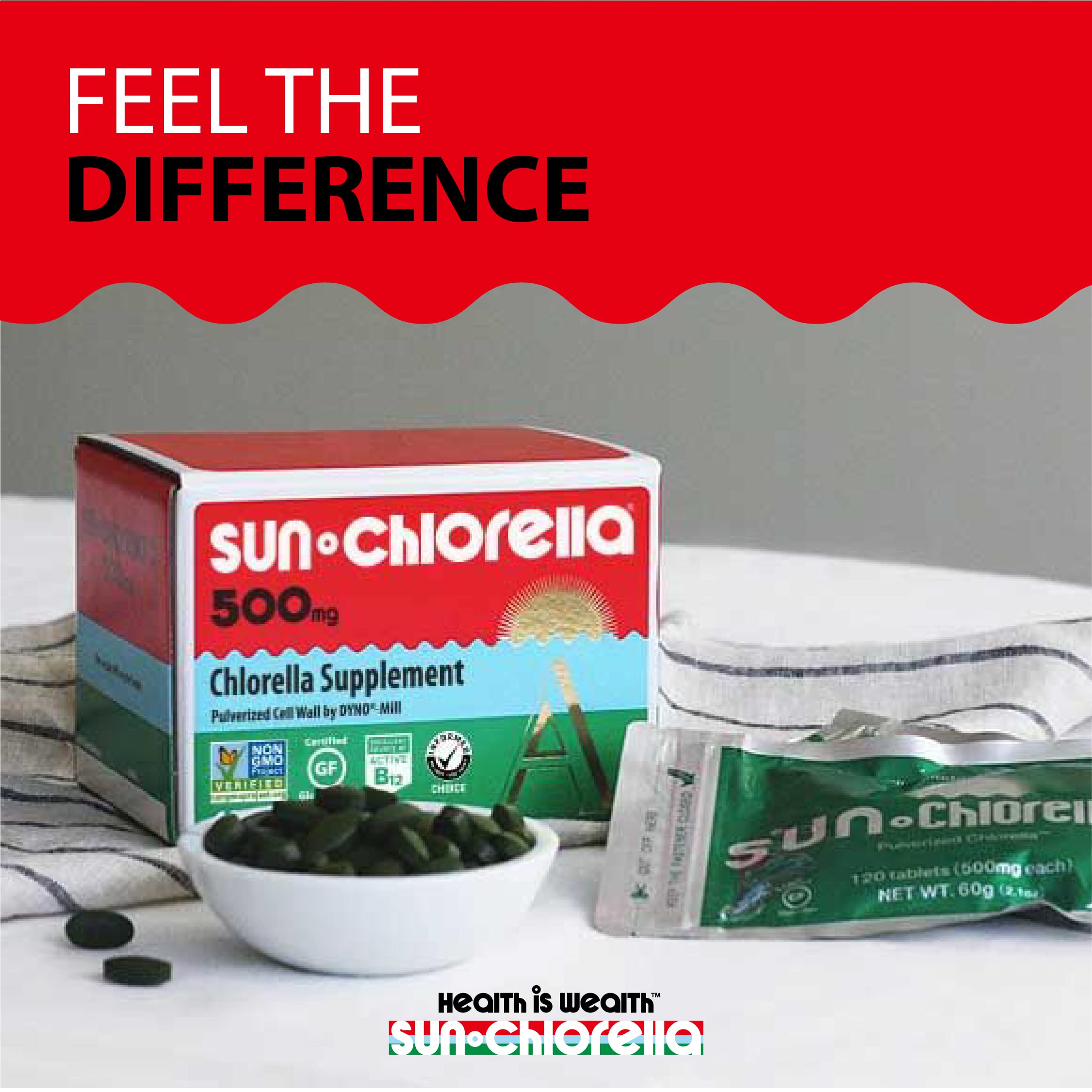 Sun Chlorella 500mg Whole Body Wellness Green Algae Superfood Supplement - Immune Defense, Gut Health, Natural Purification, Energy Boost Sun Chlorella buy supplements canada