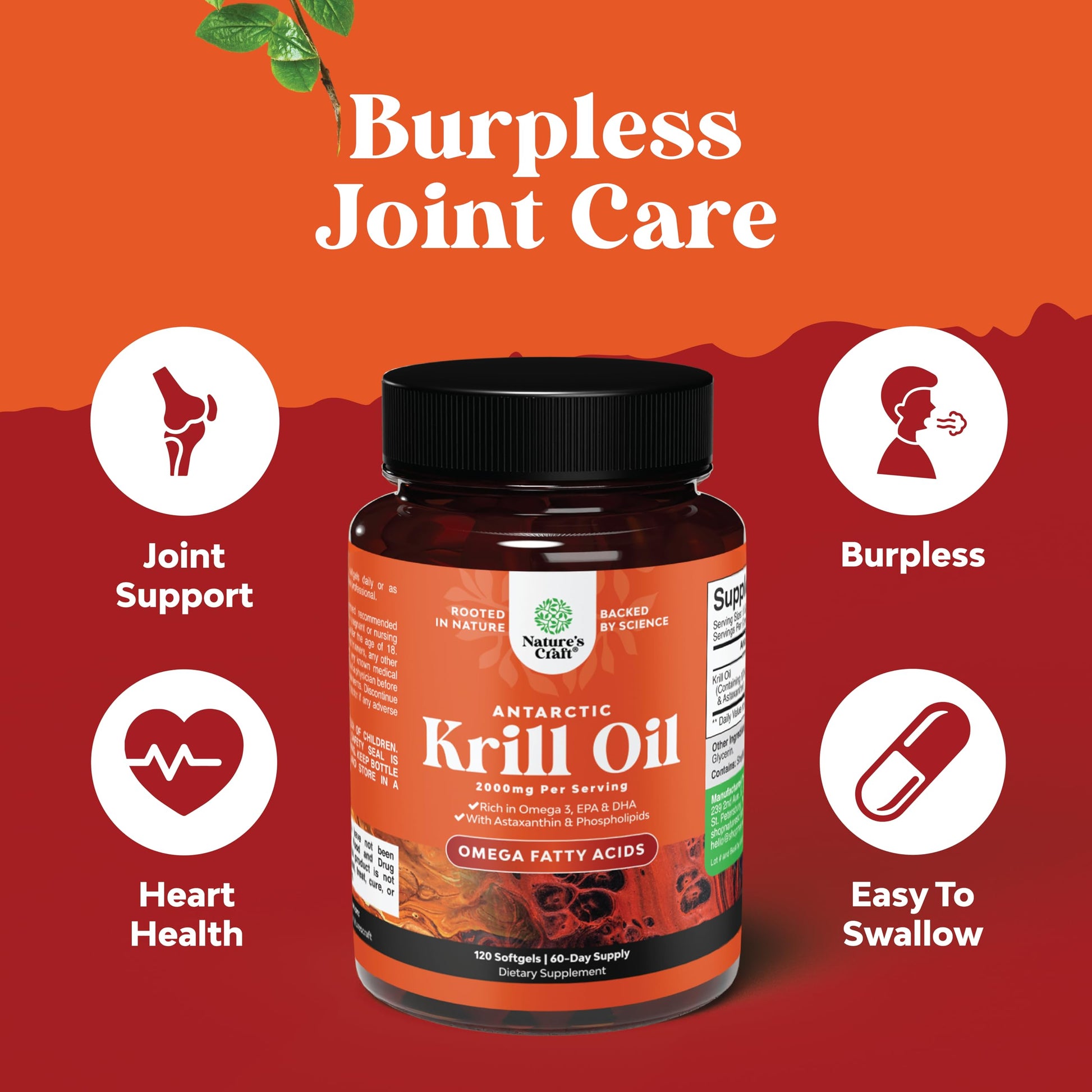 Antarctic Krill Oil 2000mg Softgels Per Serving - Omega 3 Krill Oil Supplement Natures Craft buy supplements canada