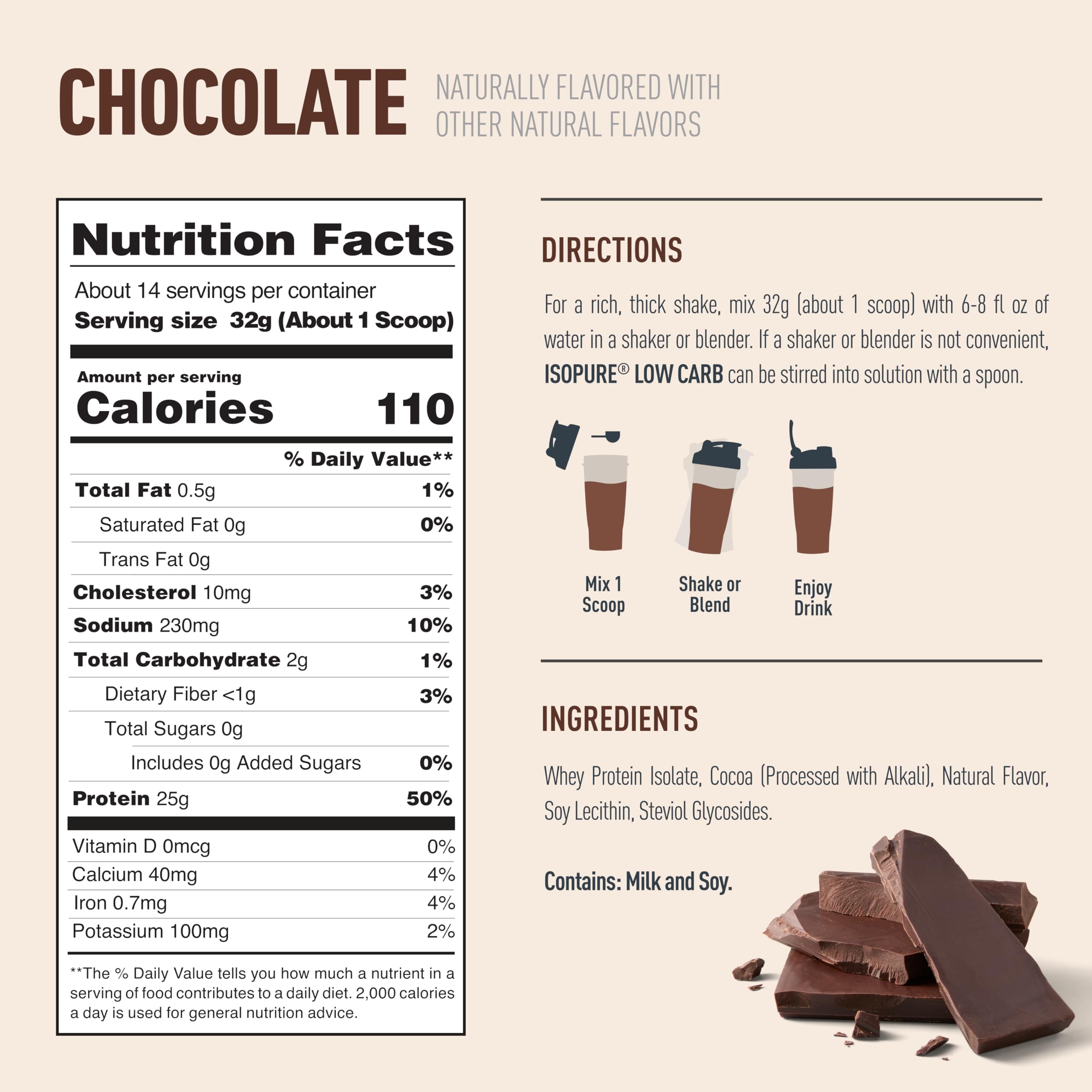 Isopure Low Carb 100% Pure Whey Isolate Protein Powder, Lactose Free, Gluten Free, With Vitamins, Dark Chocolate, 25g Protein Per Serving, 1 Lb, Isopure buy supplements canada