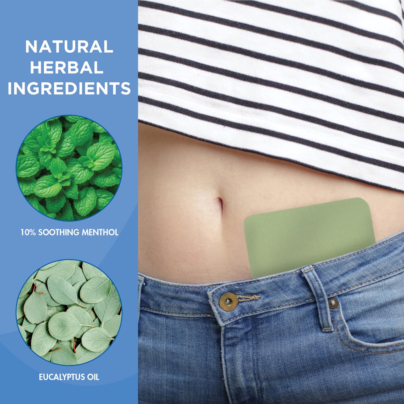 HealthWise Menstrual Pain Relief Bundle | Twenty 10% Menthol + Eucalyptus Period Patches | Generous XL Size Patch | Natural, Therapeutic Care at Home HealthWise buy supplements canada