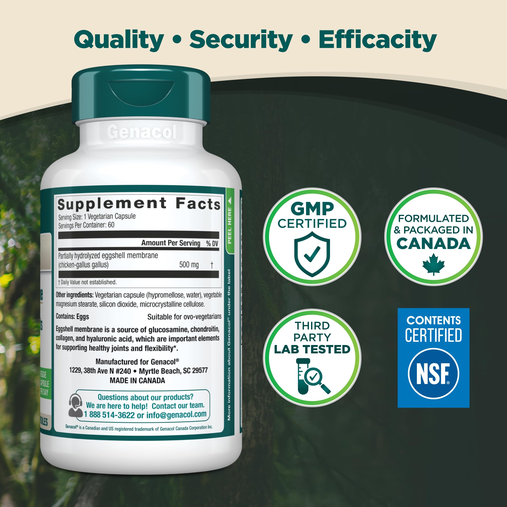 Genacol Ovoflex – Natural Eggshell Membrane Supplement, Support Healthy Joints & Flexibility, Vegetarian Solution for Joint Care, Results in 7 Days, Value Pack, 60 Capsules (60-Day Supply) Genacol buy supplements canada