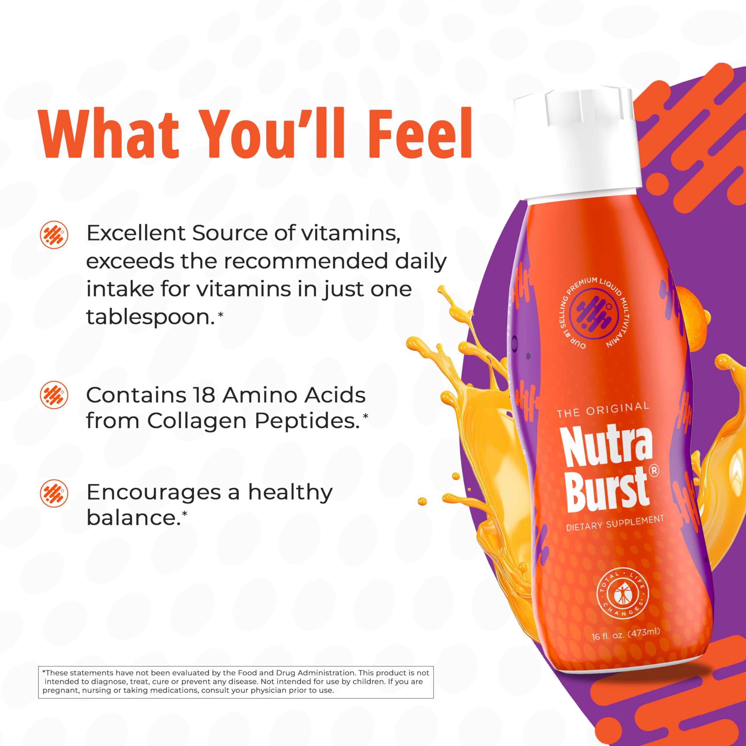 Total Life Changes NutraBurst - Liquid Multivitamin, Daily Nutritional Support, Packed with Essential Vitamins and Minerals, 16 fl. oz NUTRA BURST buy supplements canada