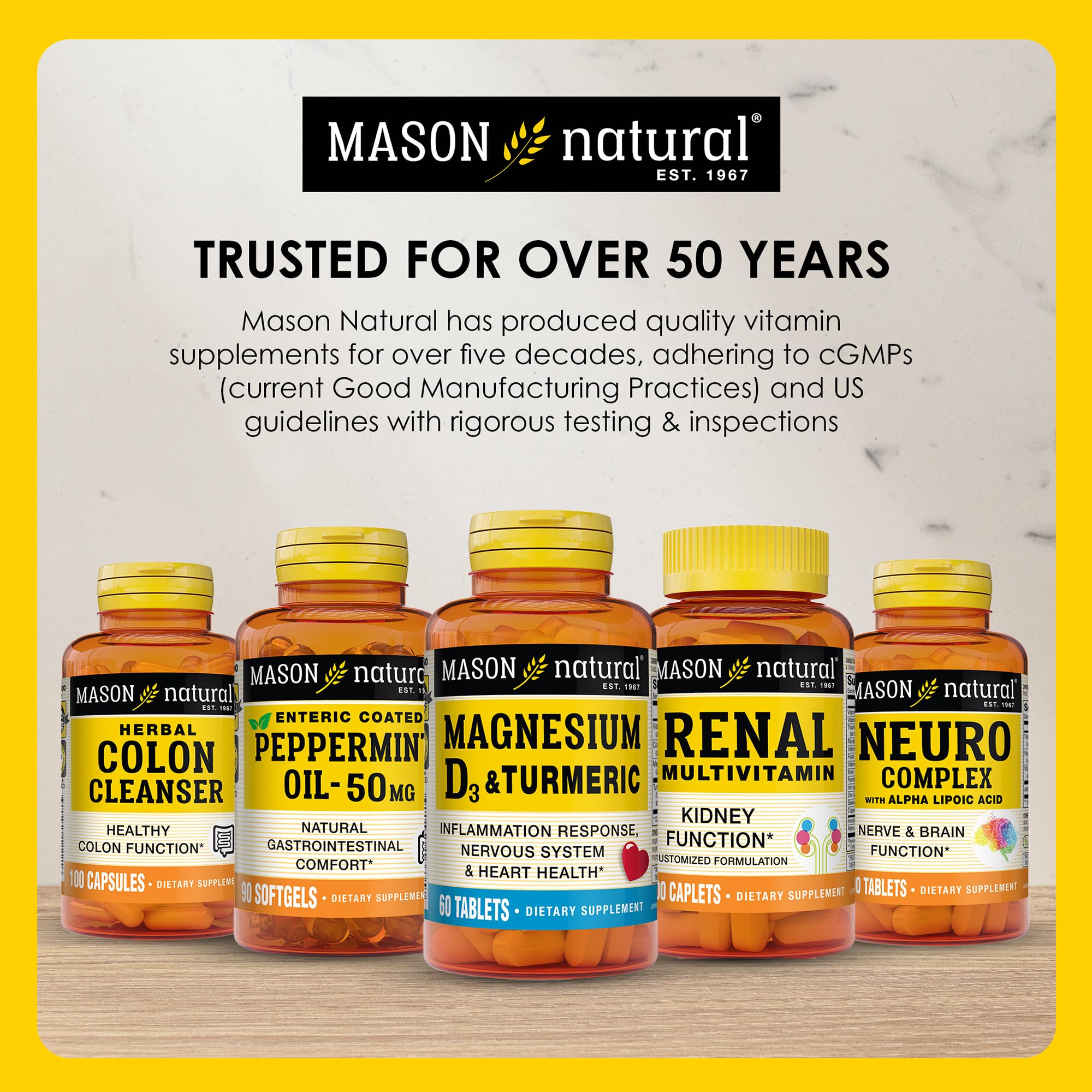 MASON NATURAL Mini Multi Vitamins with Iron, Vitamins A, C, D, E, B1, B2, B3, B6, B12, Folate and Calcium for Overall Health MASON NATURAL buy supplements canada