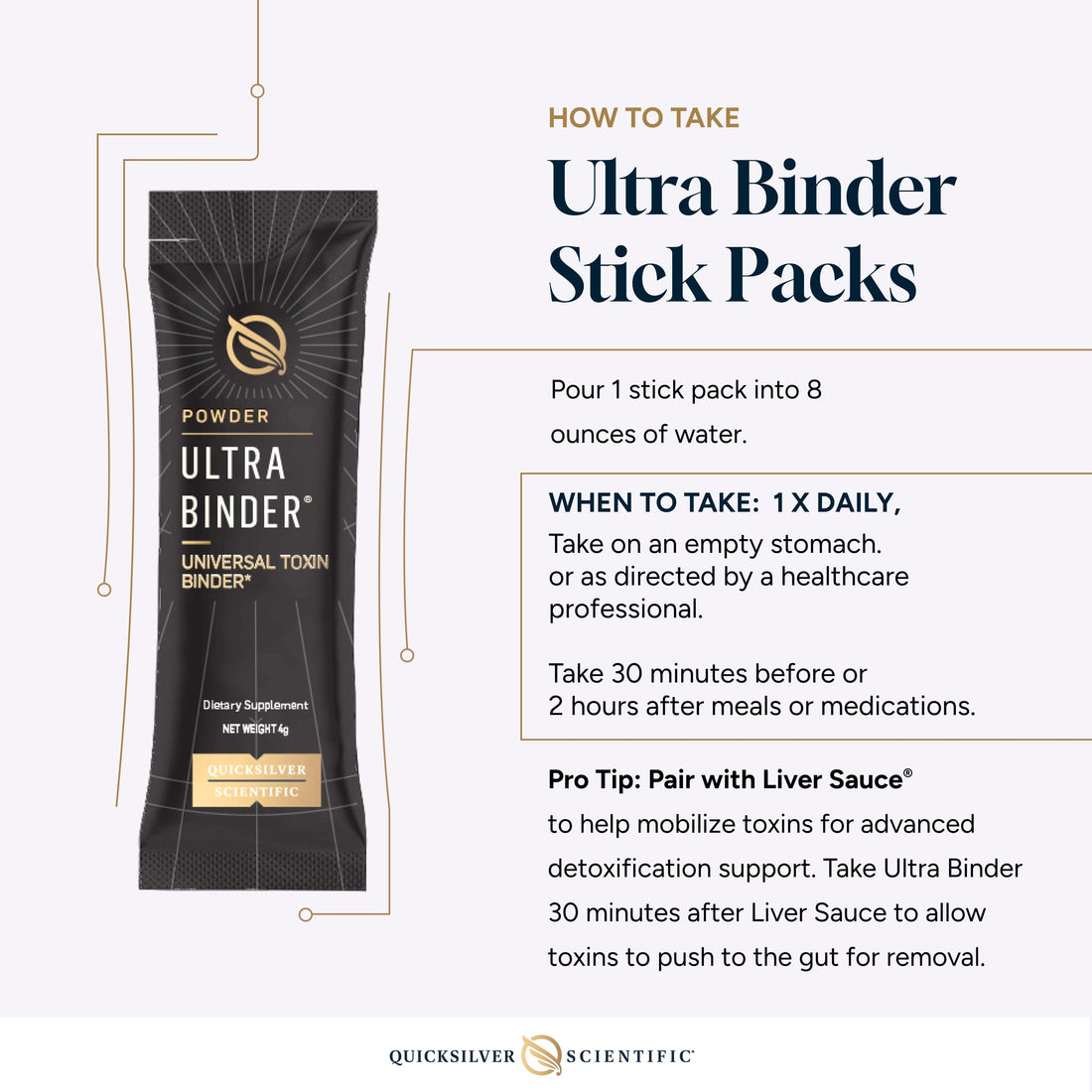 Quicksilver Scientific Ultra Binder Stick Packets - Multi Binder with Bentonite Clay Powder, Zeolite Detox & Charcoal - Supplement for Gut Support & The Body's Toxin Removal Process (20 Sticks) Quicksilver Scientific buy supplements canada