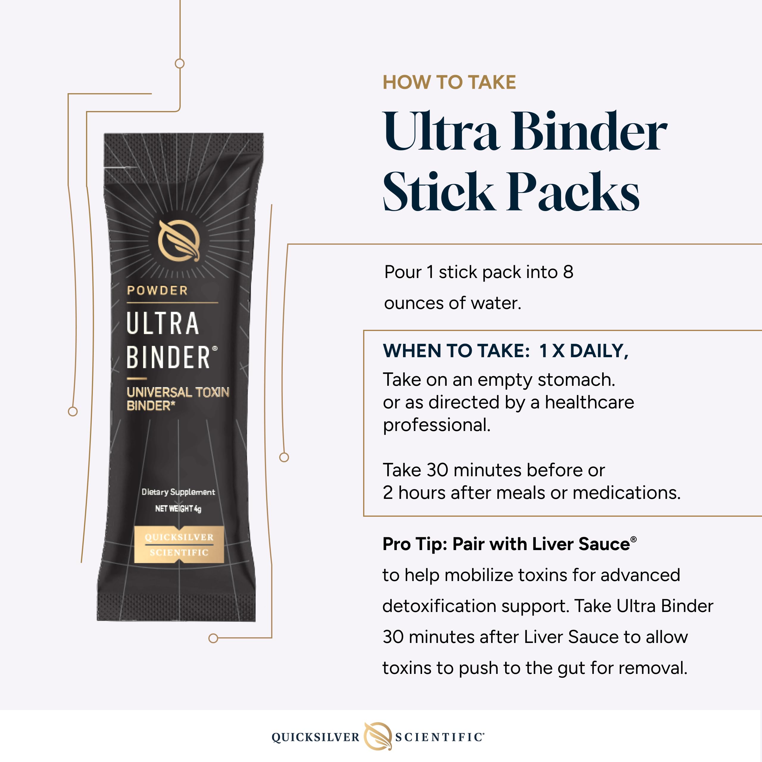Quicksilver Scientific Ultra Binder Stick Packets - Multi Binder with Bentonite Clay Powder, Zeolite Detox & Charcoal - Supplement for Gut Support & The Body's Toxin Removal Process (20 Sticks) Quicksilver Scientific buy supplements canada