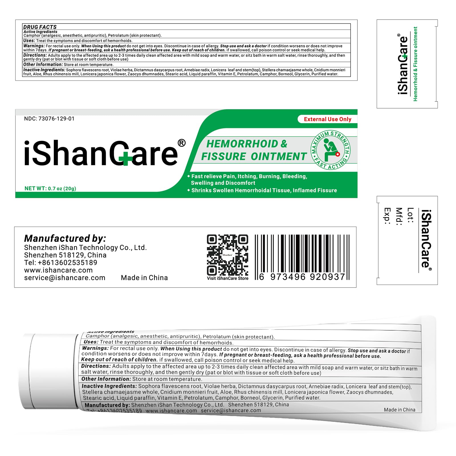 Hemorrhoid Cream, Hemorrhoid & Fissure Treatment Ointment Extra Strength, Relief Anal Pain, Itching, Bleeding, Swelling, Discomfort, Natural Herbs Fast Acting Ingredients, Contains Vitamin E ishancare buy supplements canada