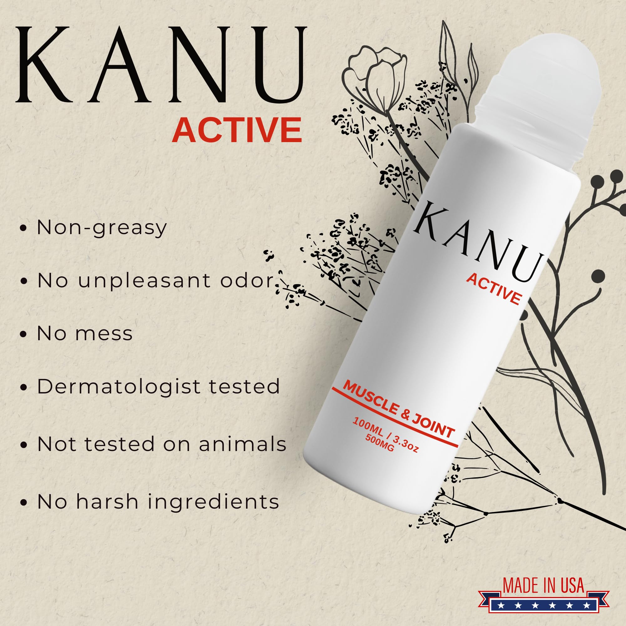 Muscle & Joint Relief Roll-On Cooling Serum- 3.3 oz- Fast Absorbing Pain Relief for Sore Muscles and Joints- Workout Recovery and Joint Support for Athletes and Active Lifestyles KANU buy supplements canada