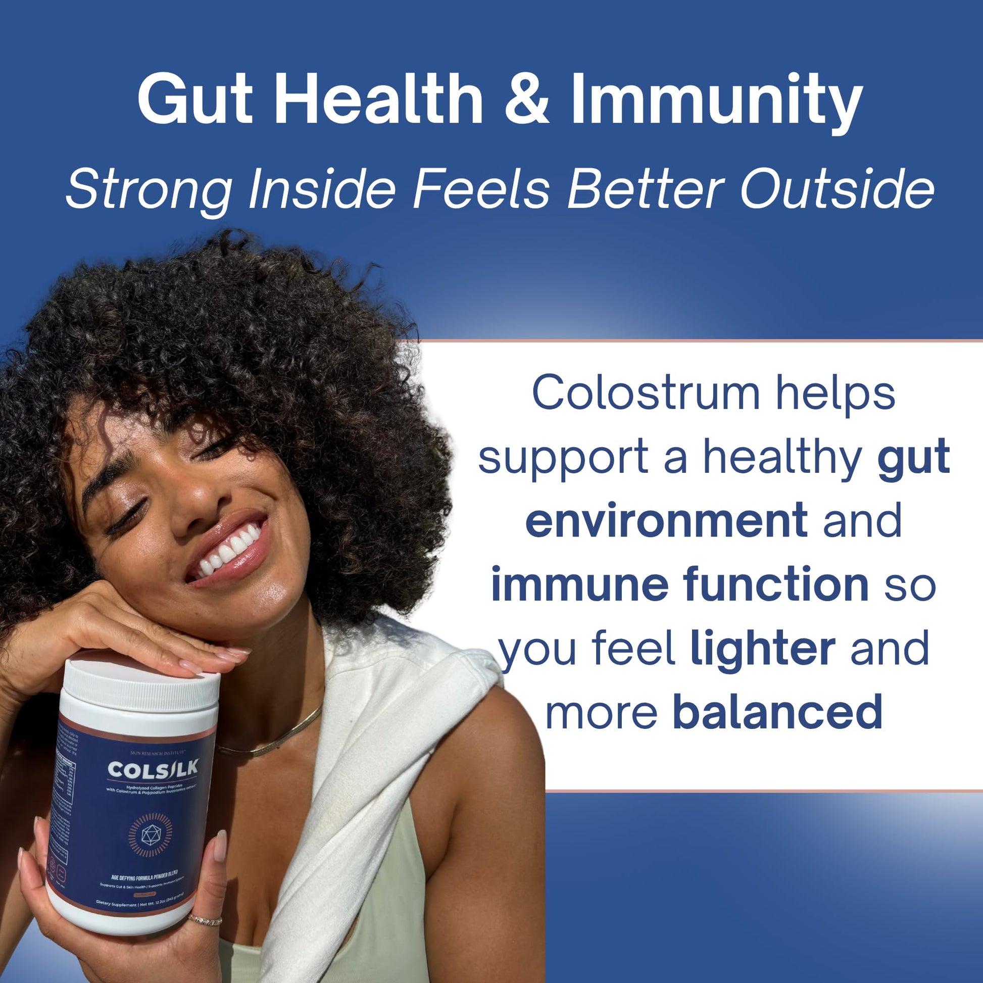 SRILabs ColSilk Unflavored Hydrolyzed Collagen Powder with Colostrum and Polypodium - Skin, Hair, Nails, Gut Health and Joint Support - One Scoop Daily | 1 Month Supply Skin Research Institute buy supplements canada