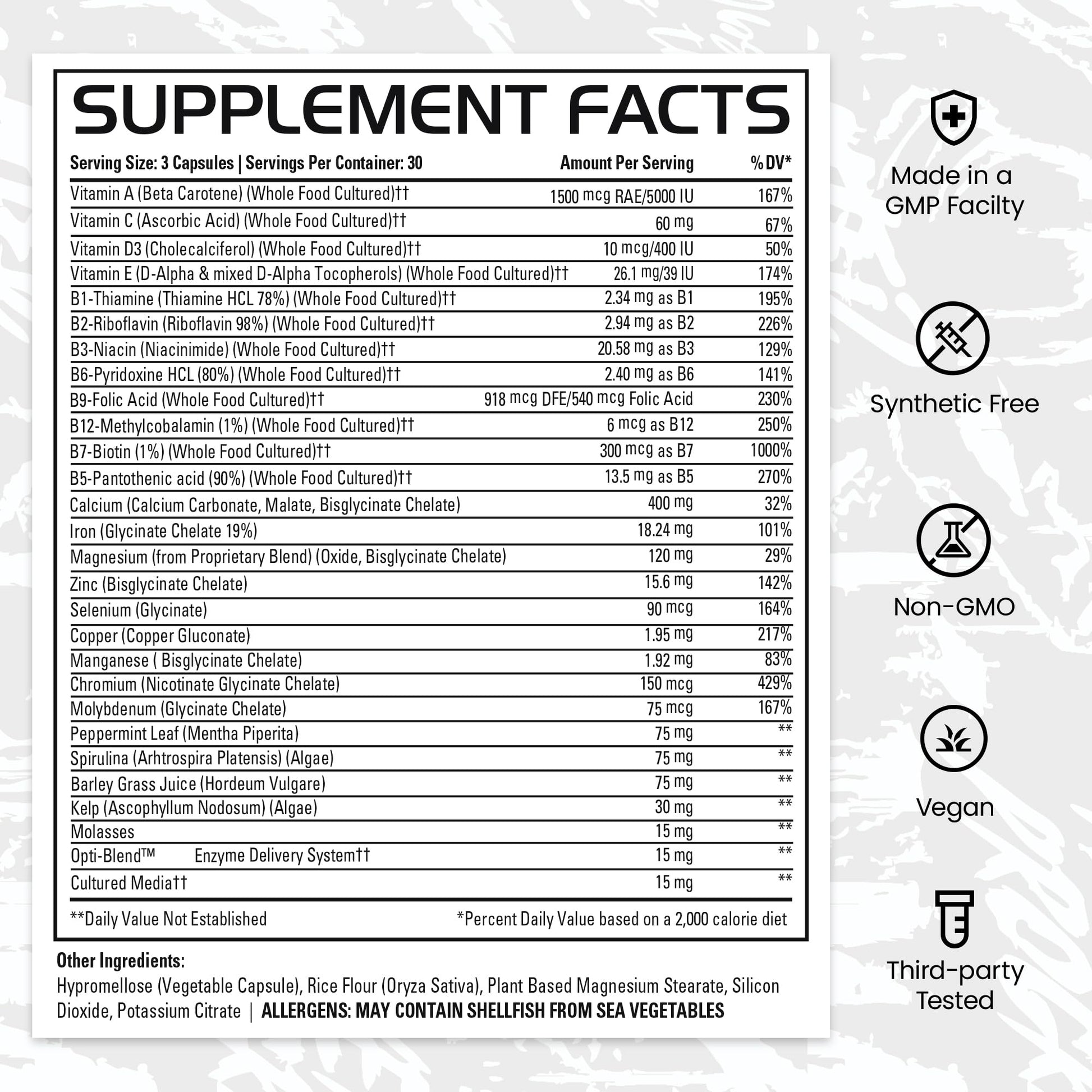 Gains in Bulk Square 1 Multivitamin and Mineral Supplement for Women and Men, Vitamins, Digestive Enzymes and Organic Minerals for Muscle Health, Performance and Immune Support, 90 Capsules GAINS IN BULK GAINSINBULK.COM buy supplements canada