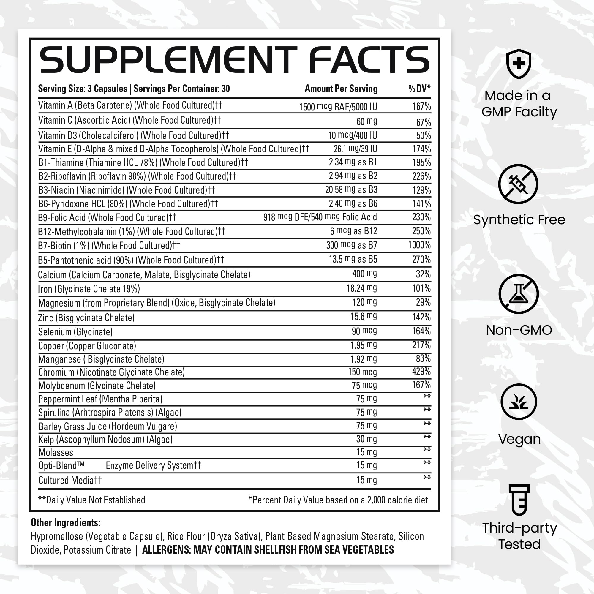 Gains in Bulk Square 1 Multivitamin and Mineral Supplement for Women and Men, Vitamins, Digestive Enzymes and Organic Minerals for Muscle Health, Performance and Immune Support, 90 Capsules GAINS IN BULK GAINSINBULK.COM buy supplements canada