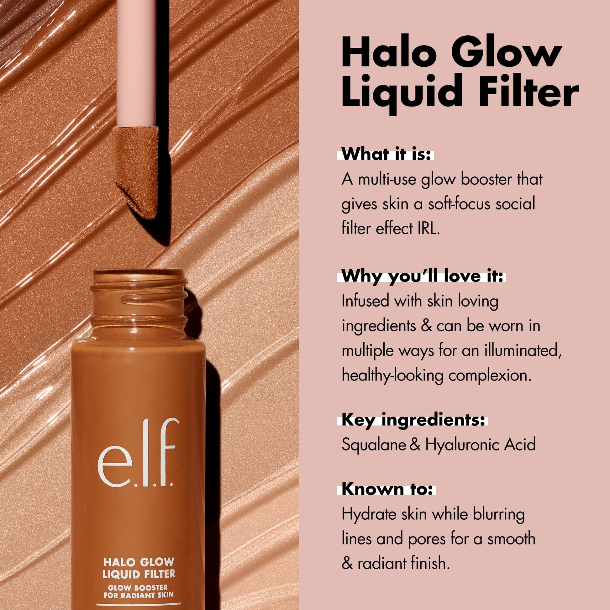 e.l.f. Halo Glow Liquid Filter, Complexion Booster For A Glowing, Soft-Focus Look, Infused With Hyaluronic Acid, Vegan & Cruelty-Free, 3 Light/Medium e.l.f. buy supplements canada