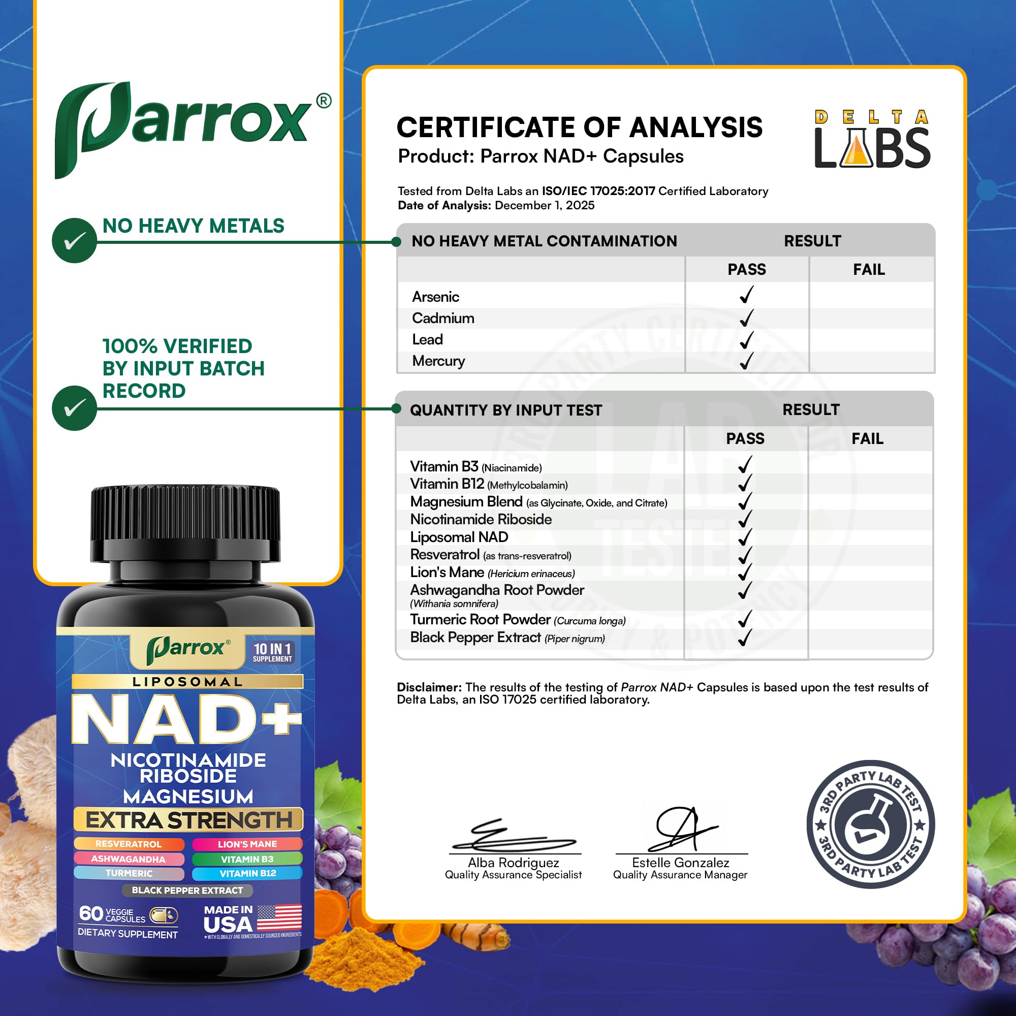 Parrox NAD+ Supplement with Liposomal NAD+, Nicotinamide Riboside, Magnesium, Vitamin B3 & B12, Resveratrol, Turmeric, Ashwagandha, Lion’s Mane,10-in-1 Extra Strength Parrox buy supplements canada