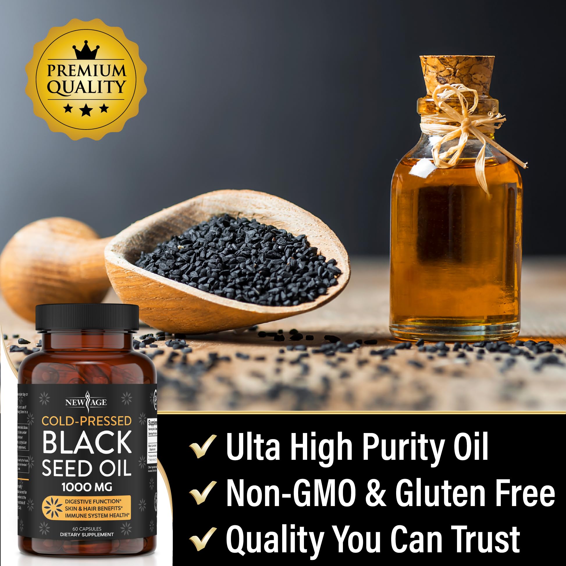 Black Seed Oil Softgel Capsules - Premium Cold-Pressed Nigella Sativa Producing Pure NEW AGE buy supplements canada