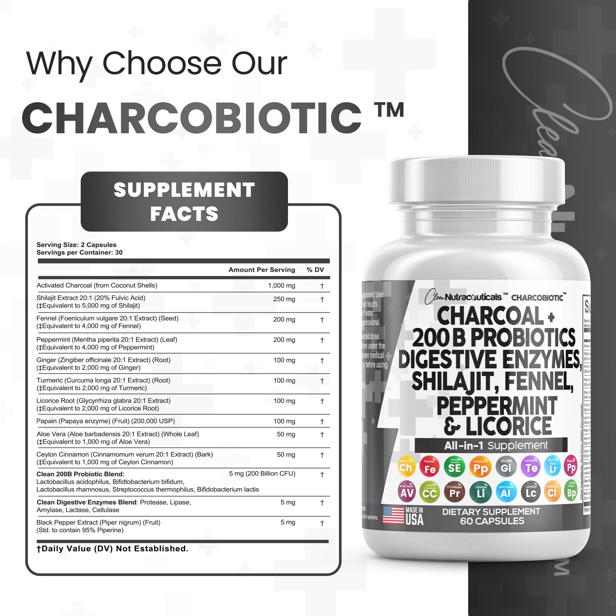 Clean Nutra Activated Charcoal Capsules 1000mg Shilajit 5000mg Pills Clean Nutraceuticals buy supplements canada