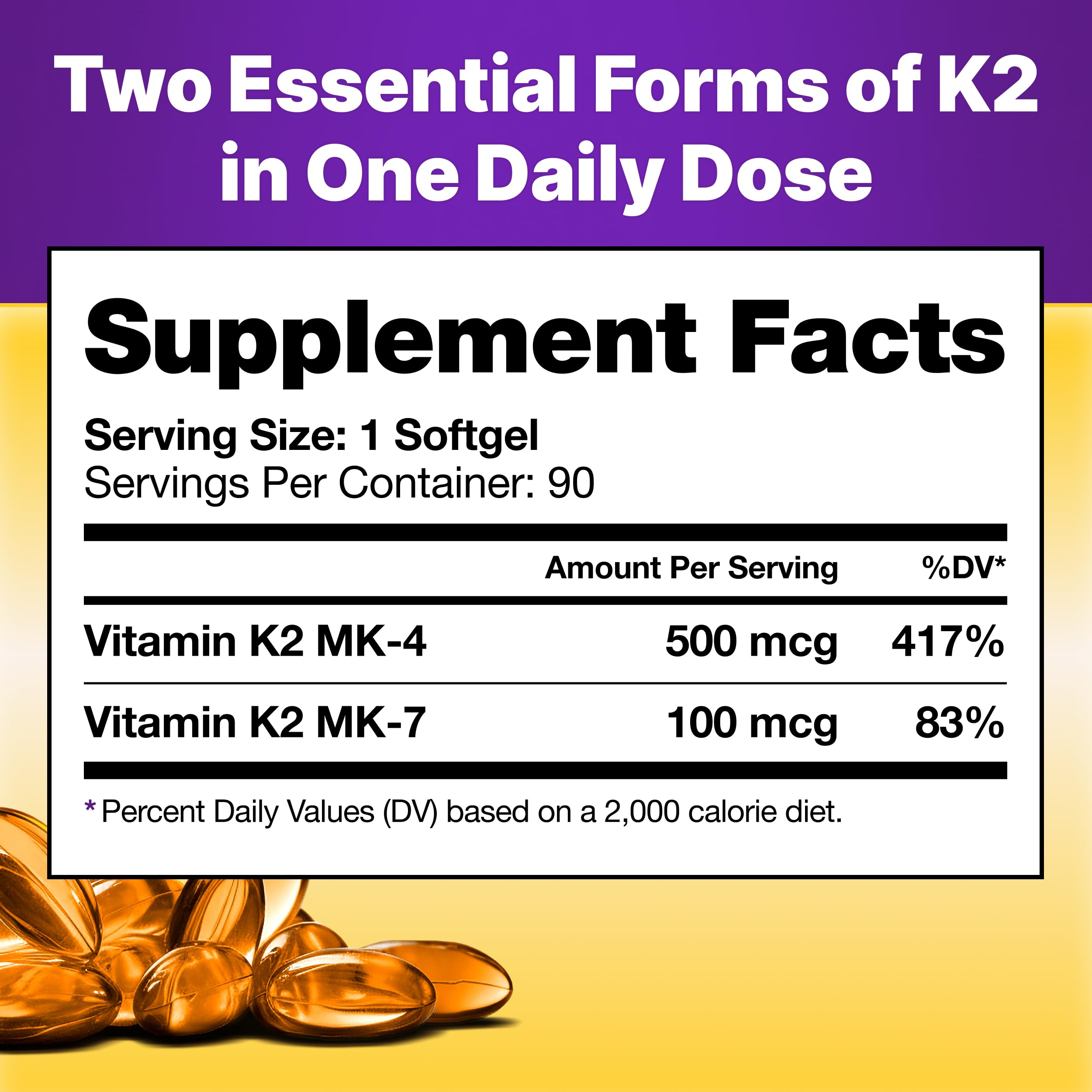 InnovixLabs Full Spectrum Vitamin K2-90 Softgels with 600 mcg of Trans Form MK7 and MK4 - Supports General Health and Bone Strength InnovixLabs buy supplements canada